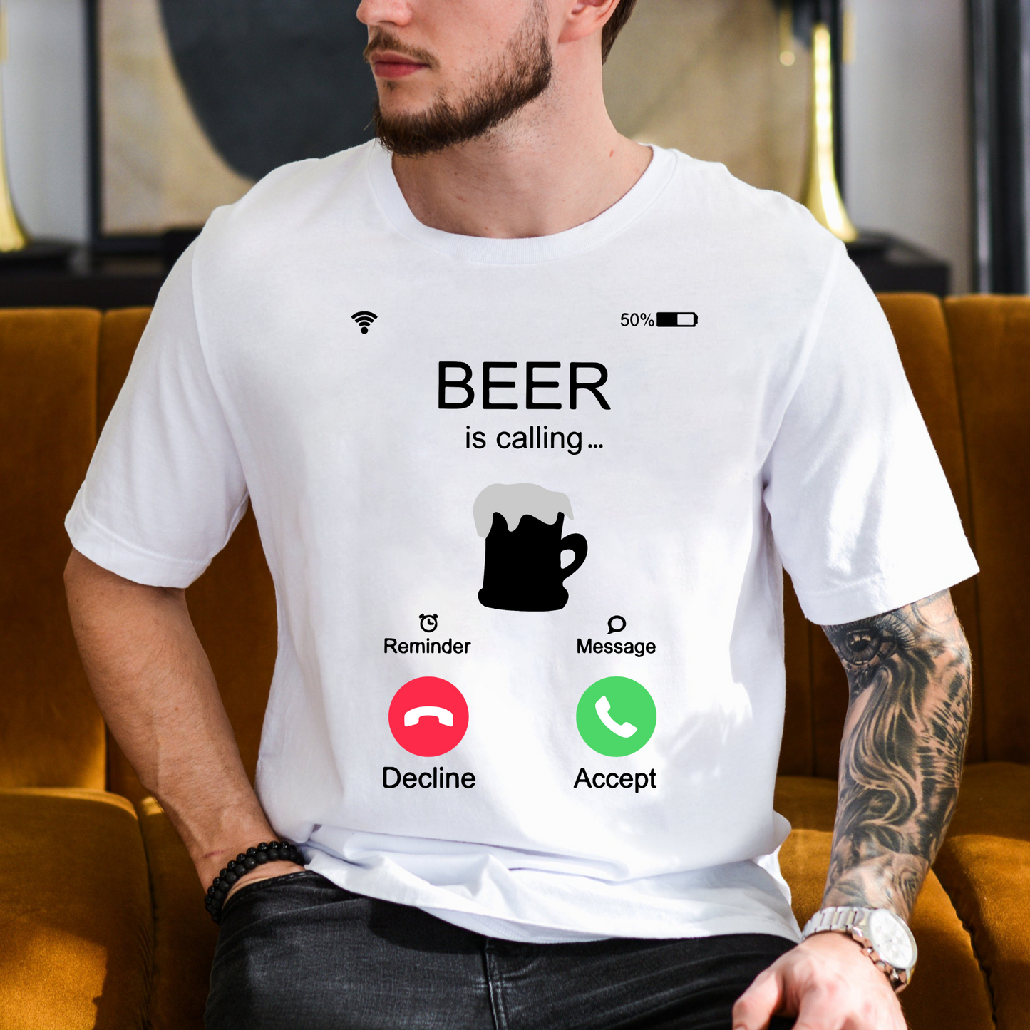 Anruf für Bier - Lustiges T-Shirt für Freizeit und Spaß