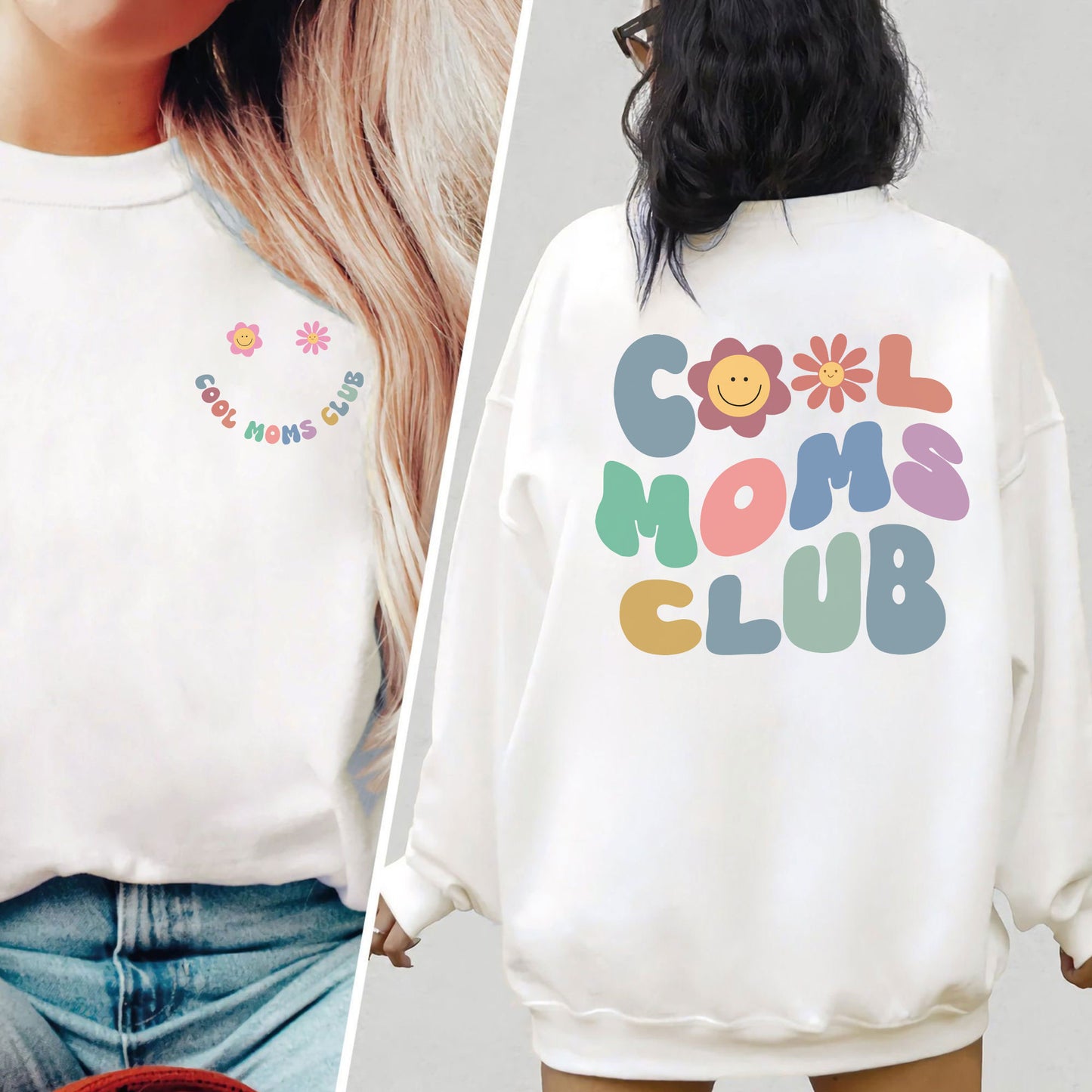 Cool Moms Club Sweatshirt - Lustiges Mama Outfit, Weihnachtsgeschenk für Mama