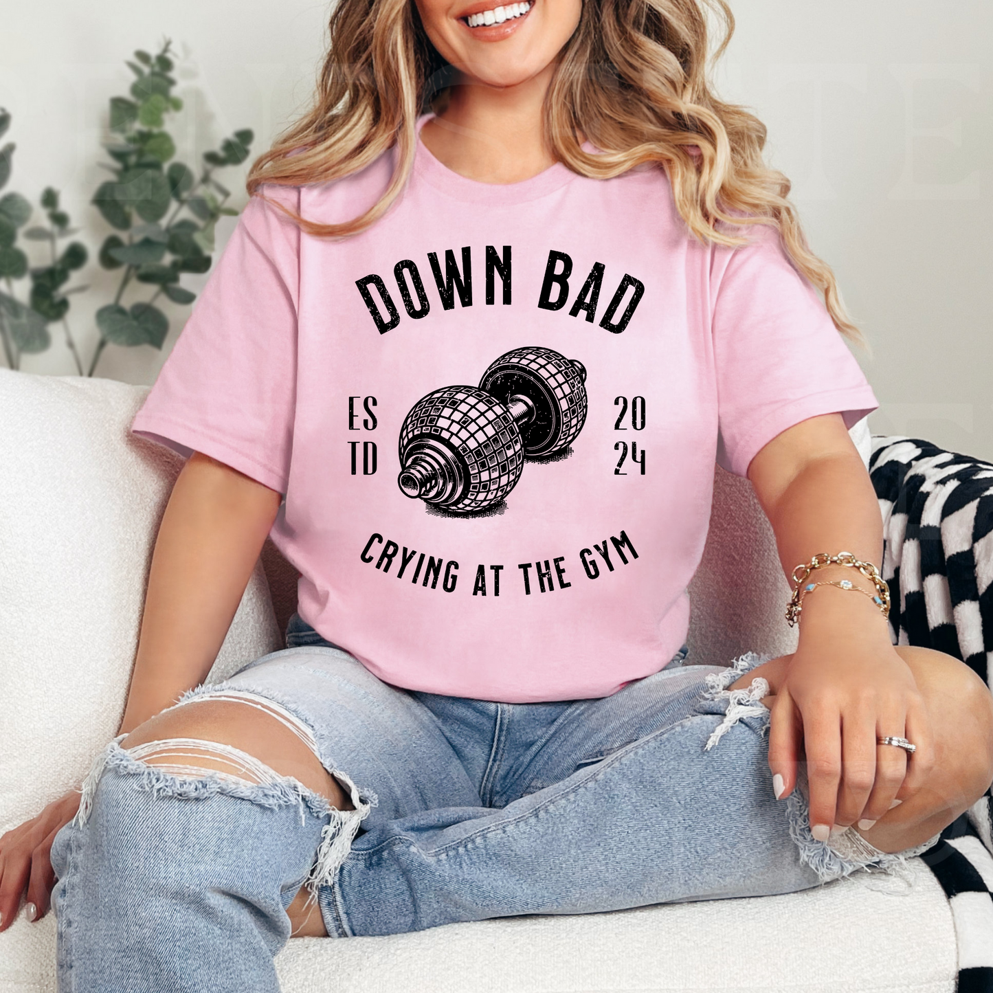 DOWN BAD Crying At The Gym Shirt