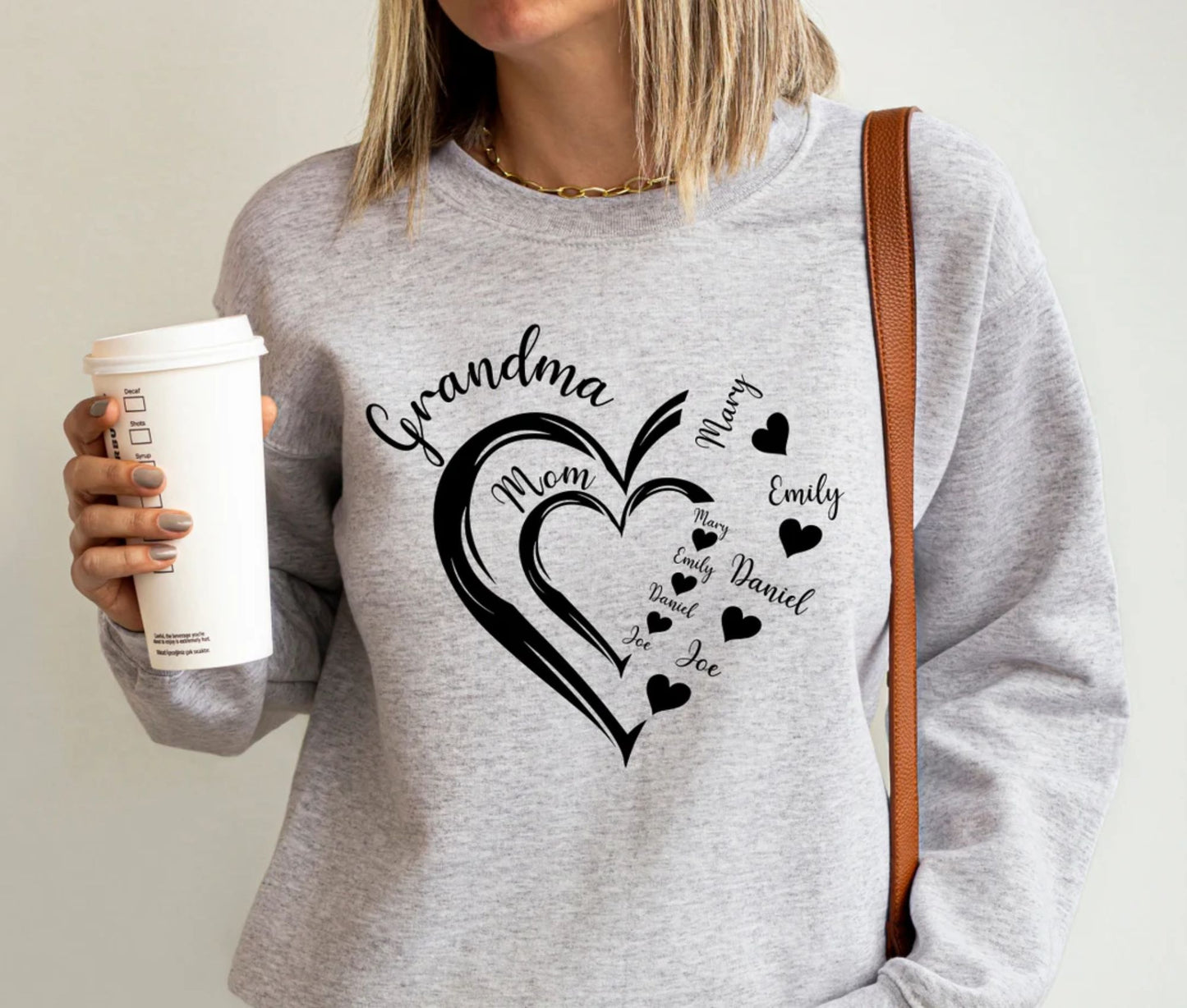 Personalisiertes Oma Herz Sweatshirt, Geschenk für Mama