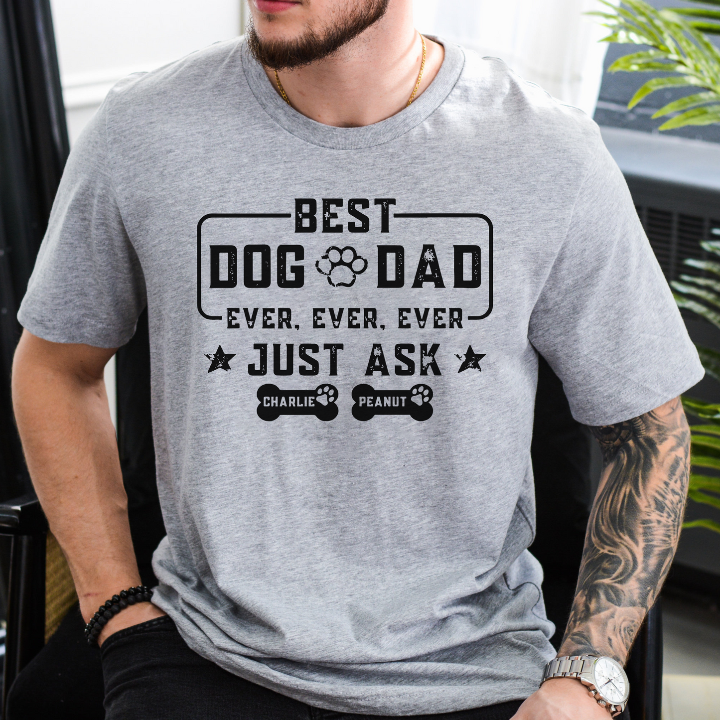 Personalized Best Dog Dad Ever Shirt - Custom Dog Names