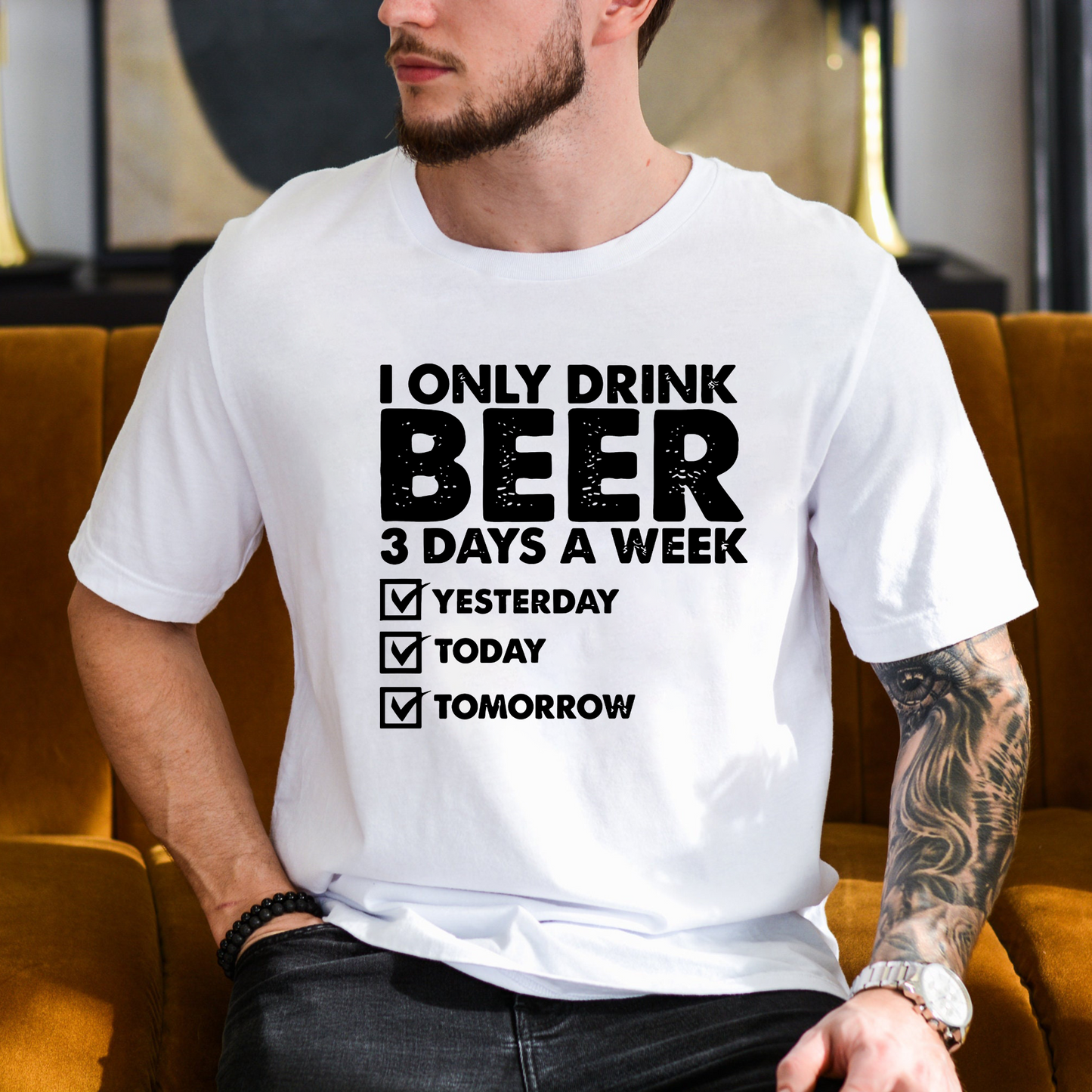 I Only Drink Beer 3 Days A Week - Bier-Shirt für Herren