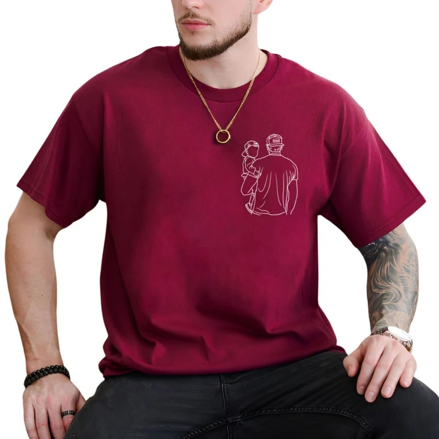 Individuelles Foto Shirt für Papa und Baby - Passendes Outfit für Papa und Baby