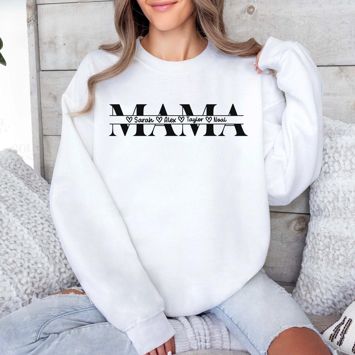 Personalisiertes Mama Sweatshirt mit Kindernamen - GiftHaus
