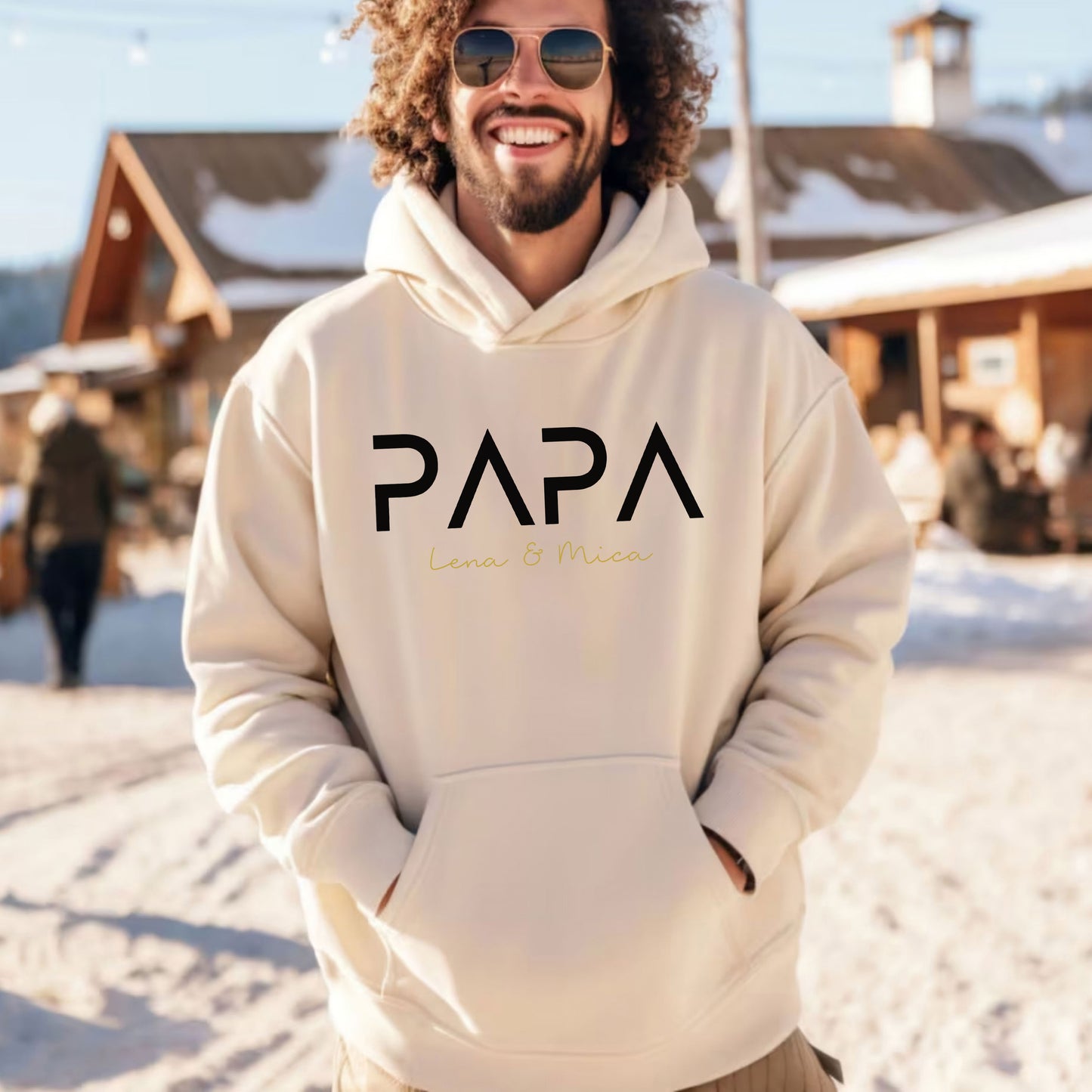 Personalisierter Papa-Hoodie mit Namen der Kinder – Geschenk für Papa