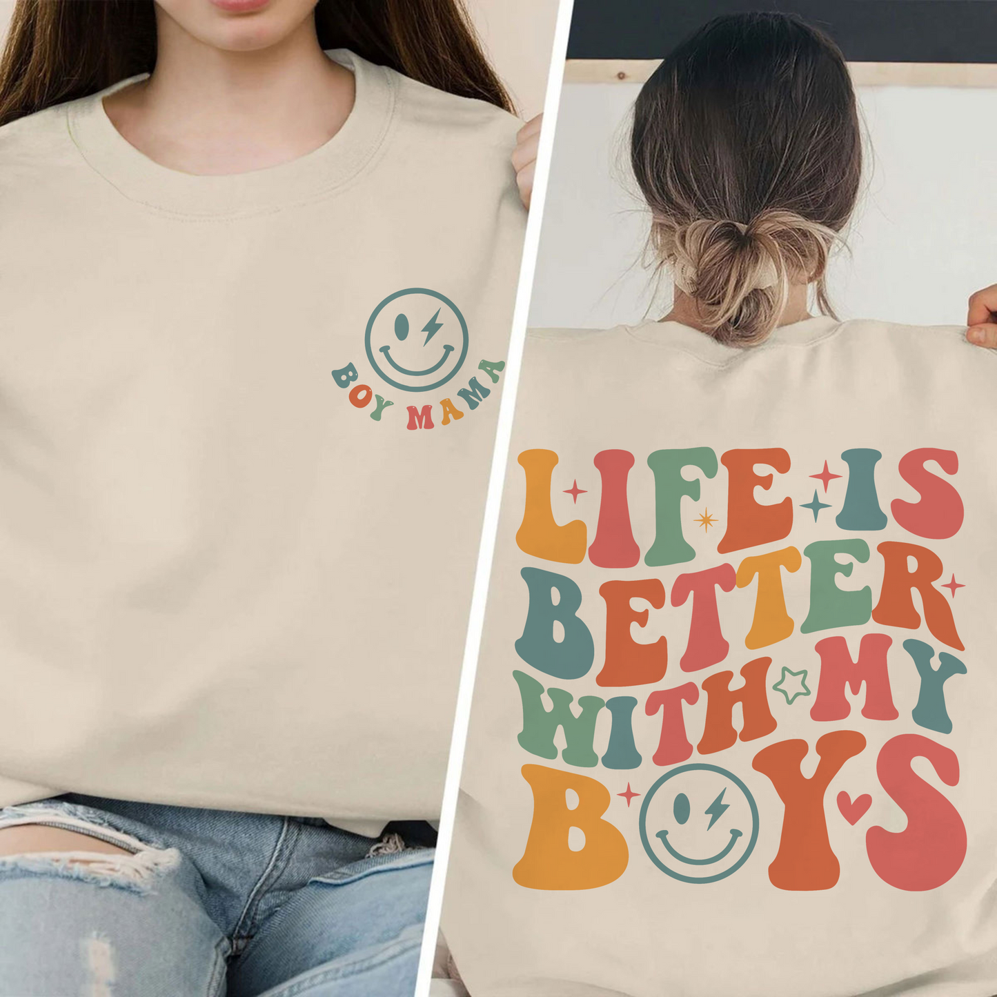 Life is Better With My Boys Shirt - Mom of Boys Gift