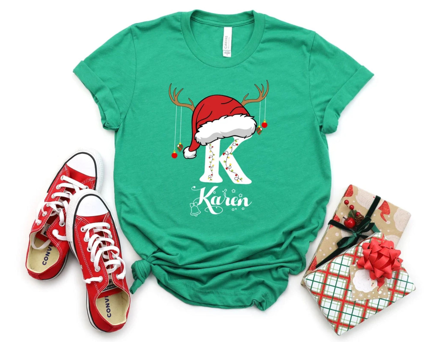 Personalisiertes Familien-Weihnachtsshirt mit Namen – Individuell monogrammiertes Familien-Weihnachtssweatshirt