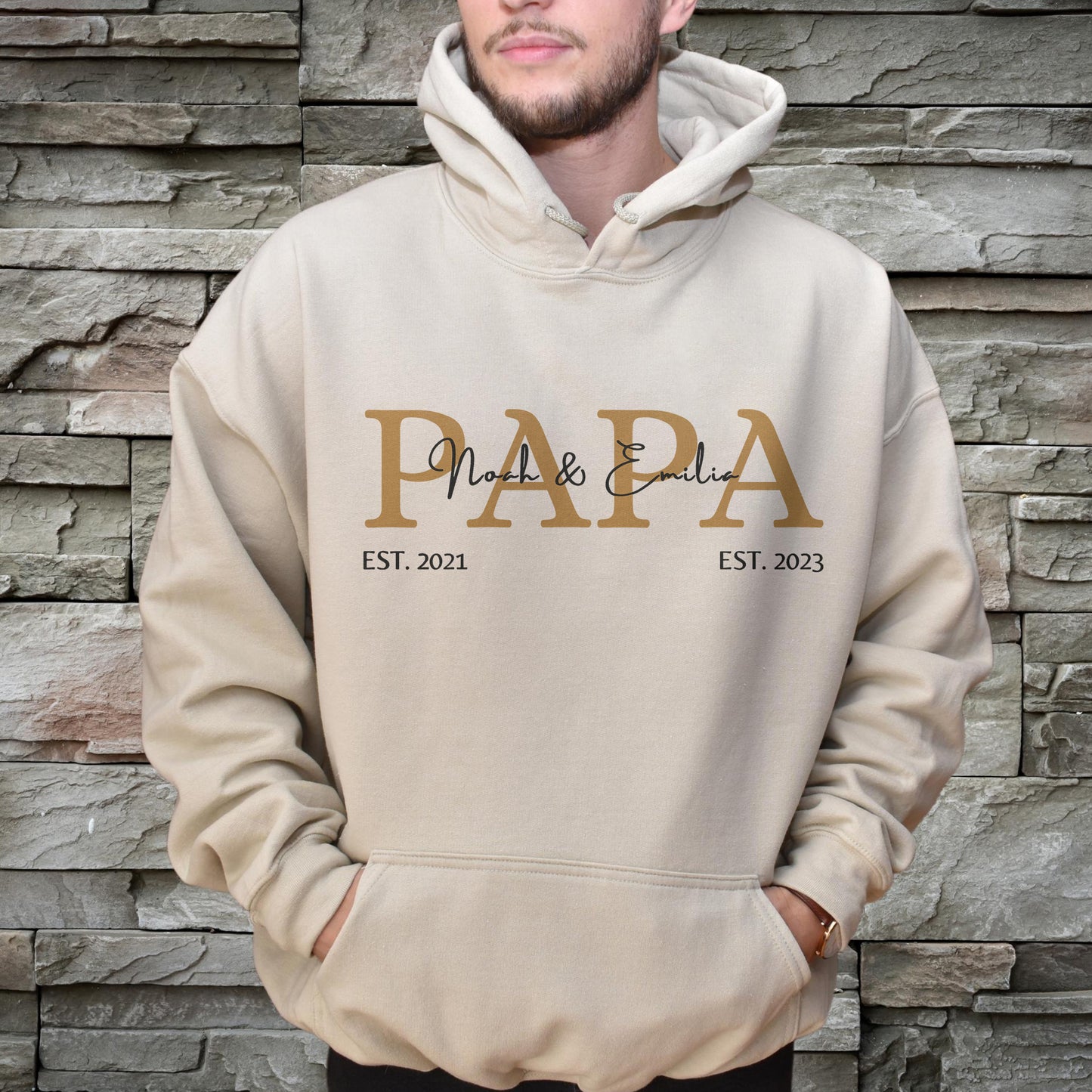 Personalisiertes Papa T-Shirt mit Name – Vatertagsgeschenk