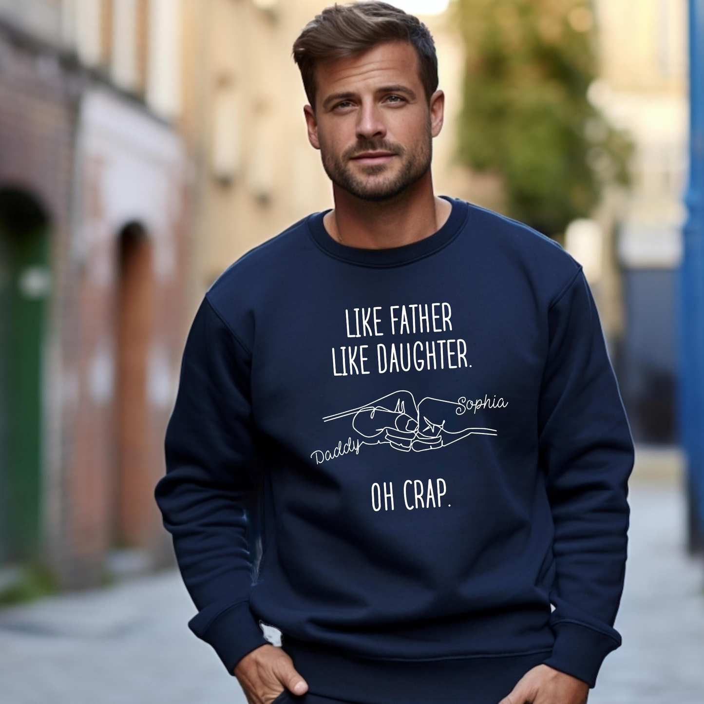 Vater-Tochter Faustgruß T-Shirt - Personalisiertes Geschenk