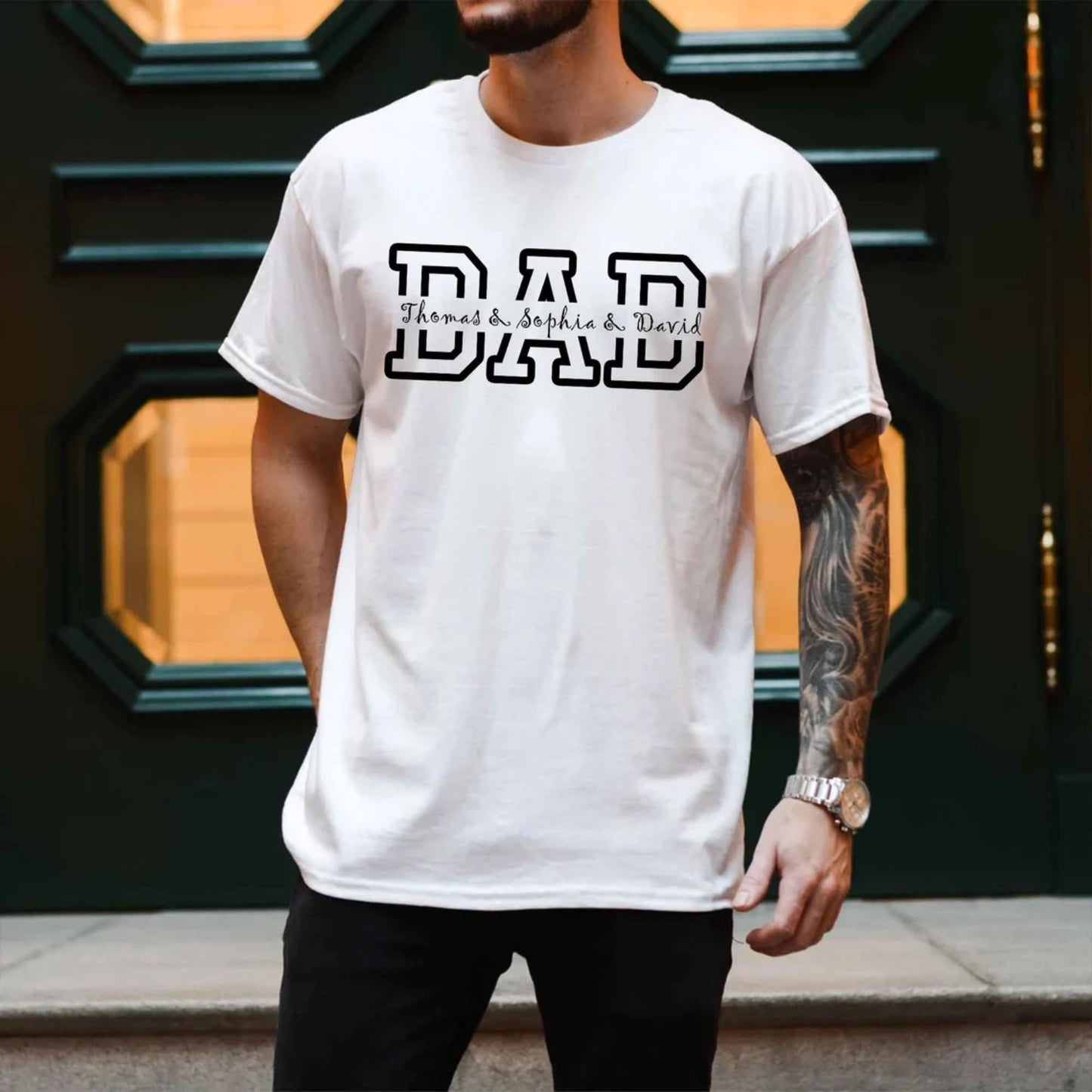 Personalisiertes Papa Shirt mit Kindernamen, Geschenk für Papa