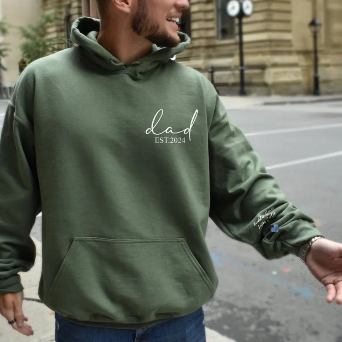 Personalisiertes Vater Sweatshirt und Hoodie mit Kindernamen