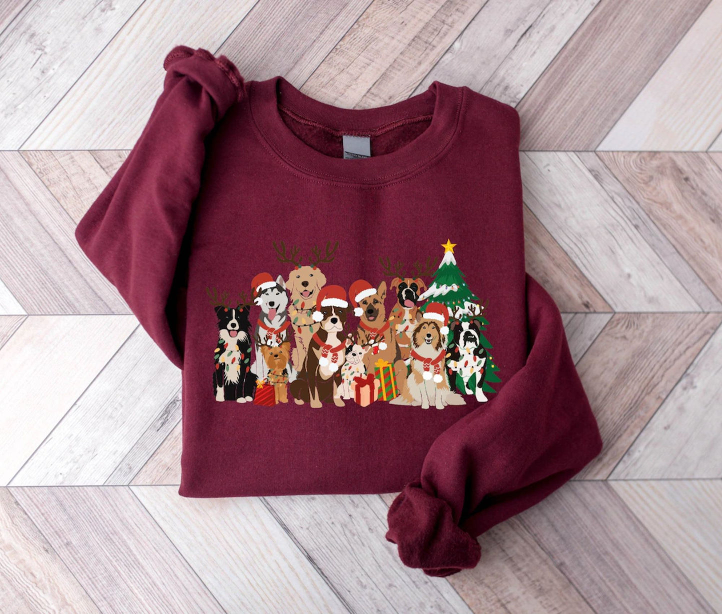 Weihnachtliches Hunde Sweatshirt - Weihnachtsgeschenk für Hundefreunde