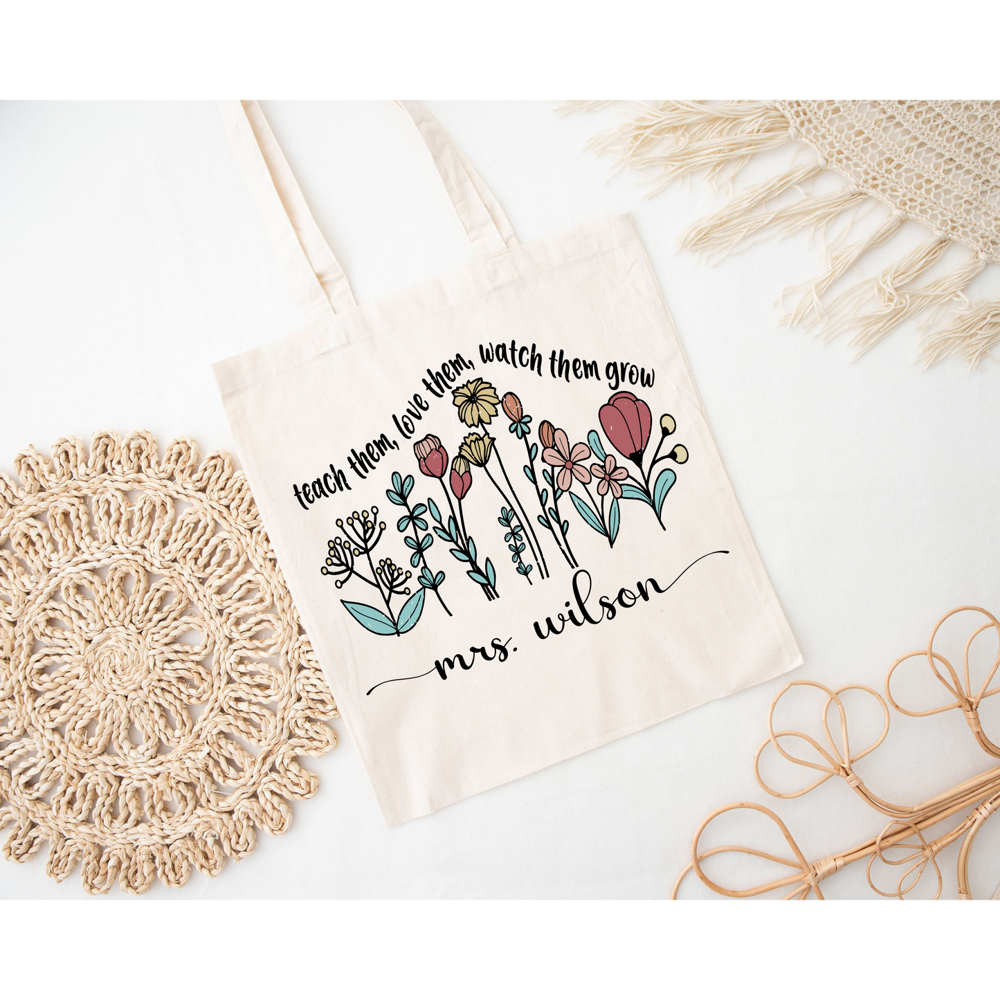 Personalisierte Dankeschön-Tasche für Lehrer mit individuellem Namen