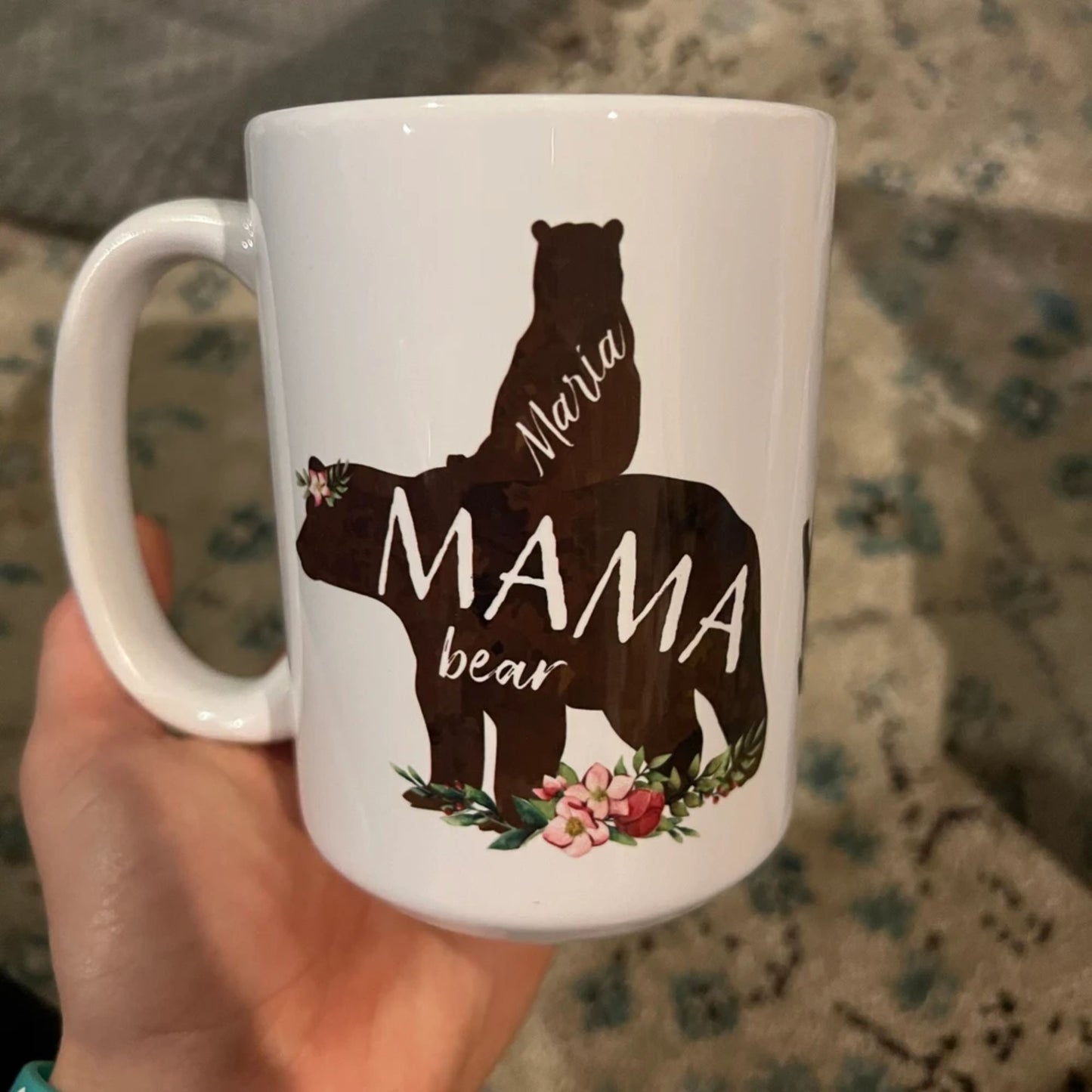 Mama Bär mit ihren Bärchen Kaffeebecher – Personalisierter Bärenfamilien Becher