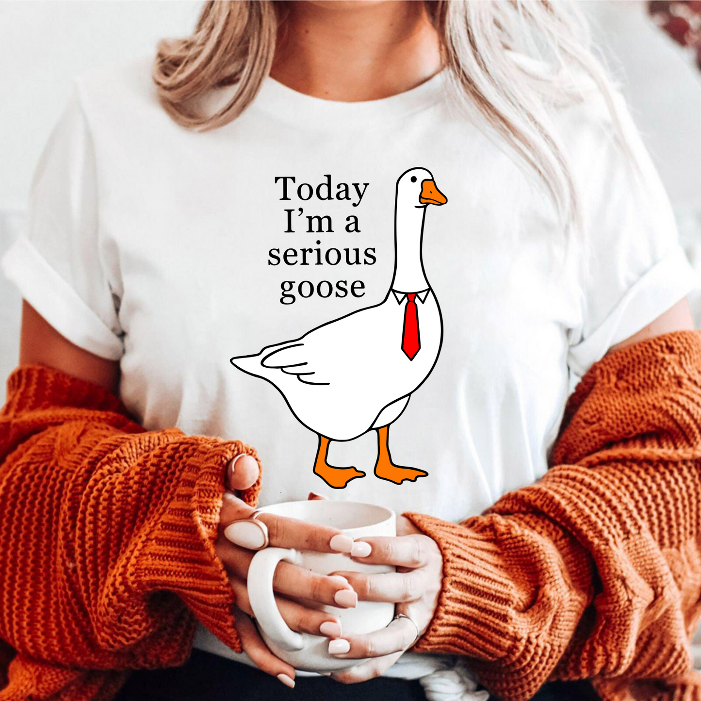 Ernsthafte Gans - Lustiges Freizeitshirt - Geschenkidee