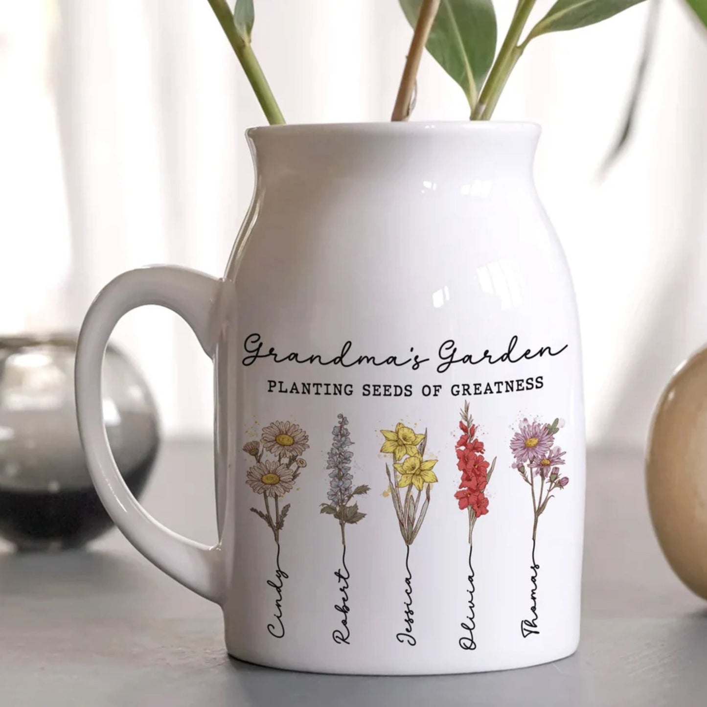 Individuelle Omas Garten Blumenvase, Oma Blumenvase, Oma Geschenk