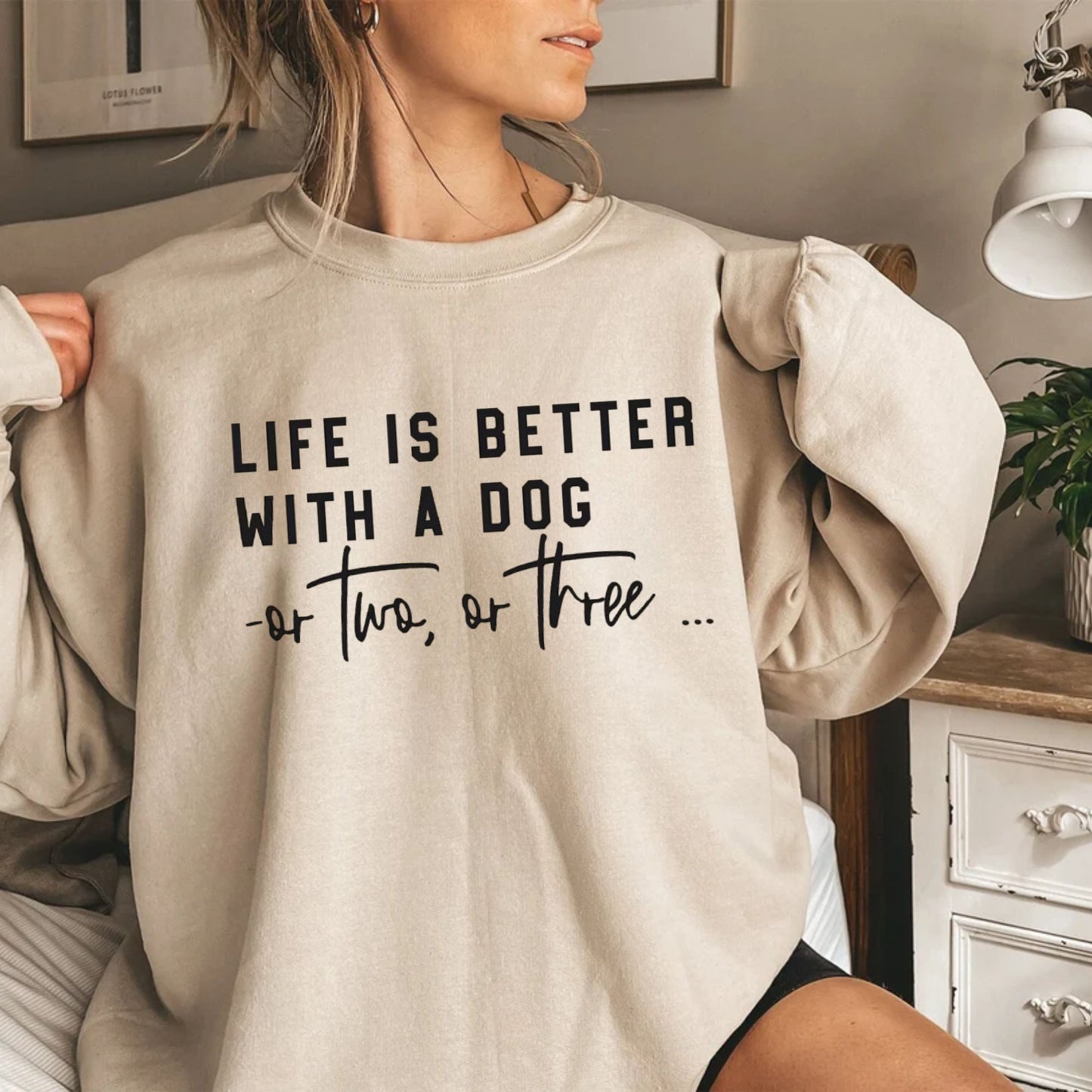 Das Leben ist besser mit meinem Hund Shirt – Lustiges Geschenk für Hundefreunde