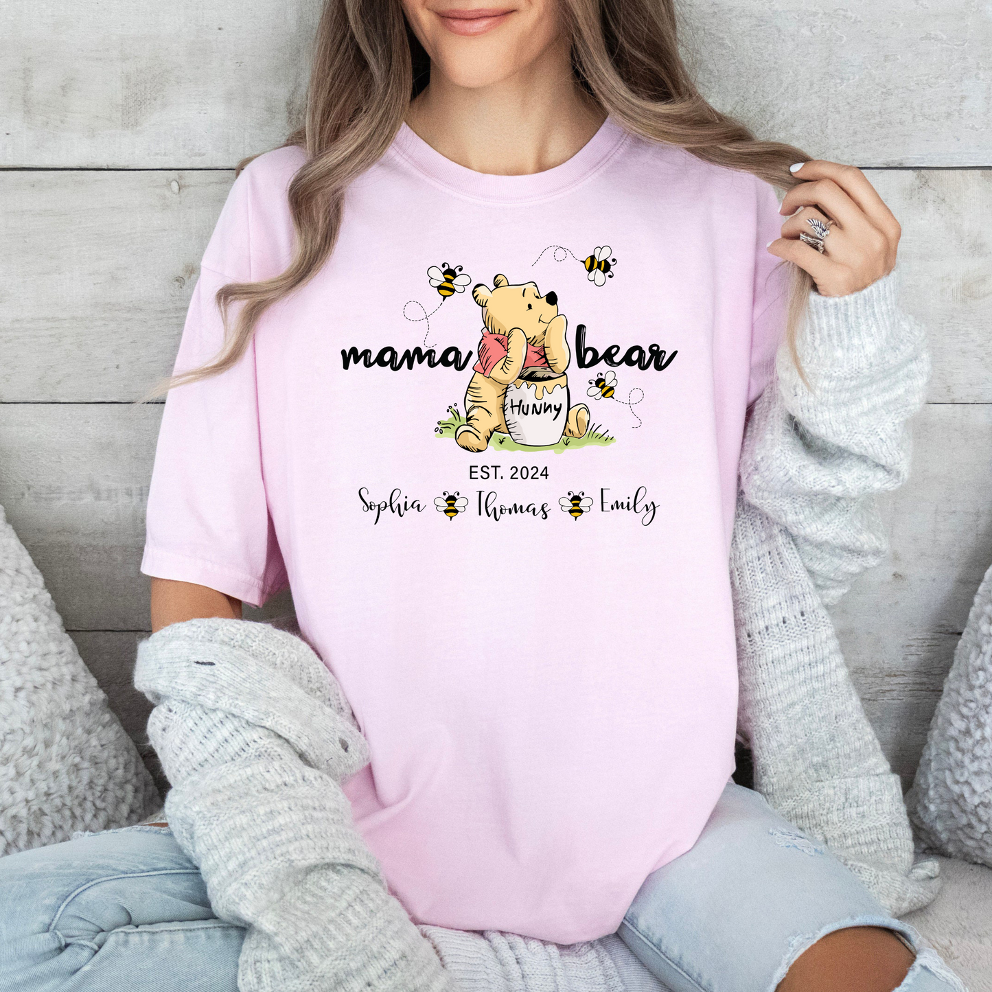 Custom Mama Bear Shirt – Personalized with Kids’ Names and Important Dates