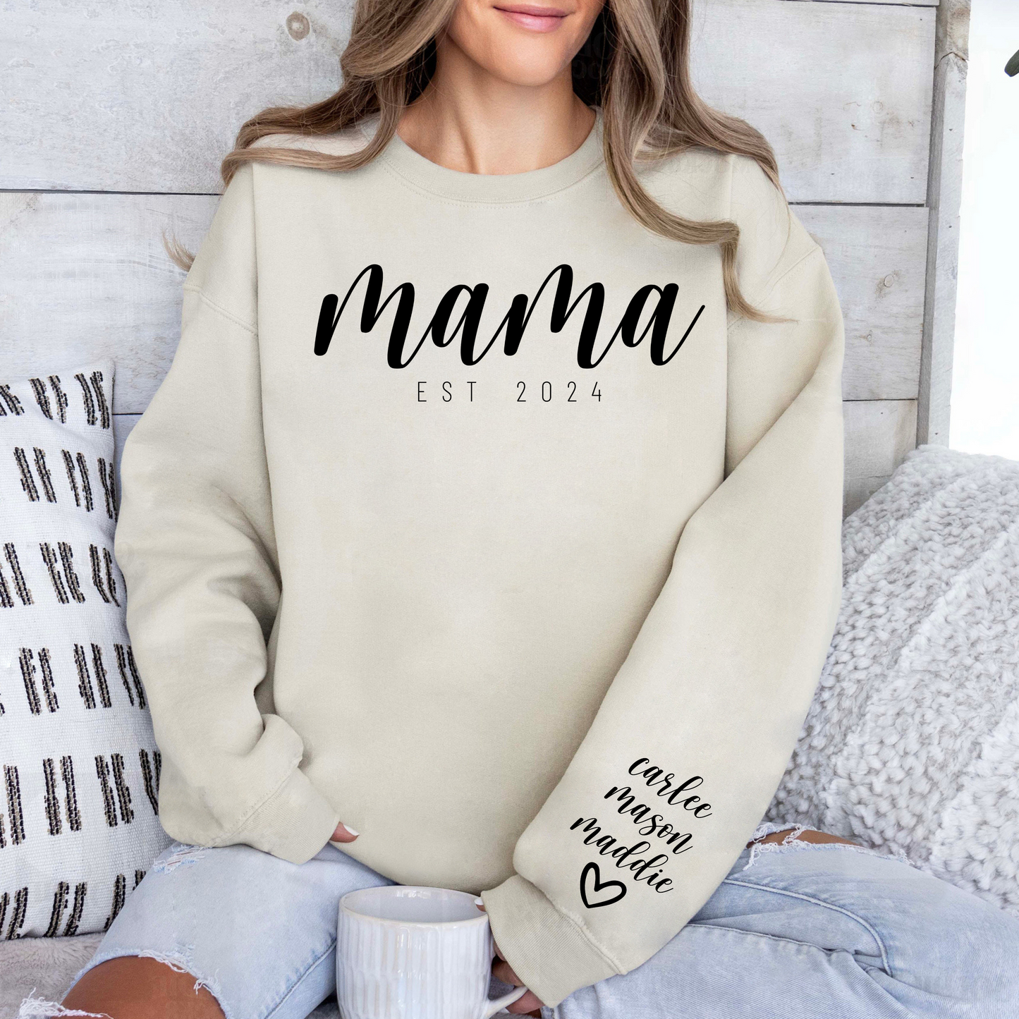Personalized 'Mama EST' with Children's Names
