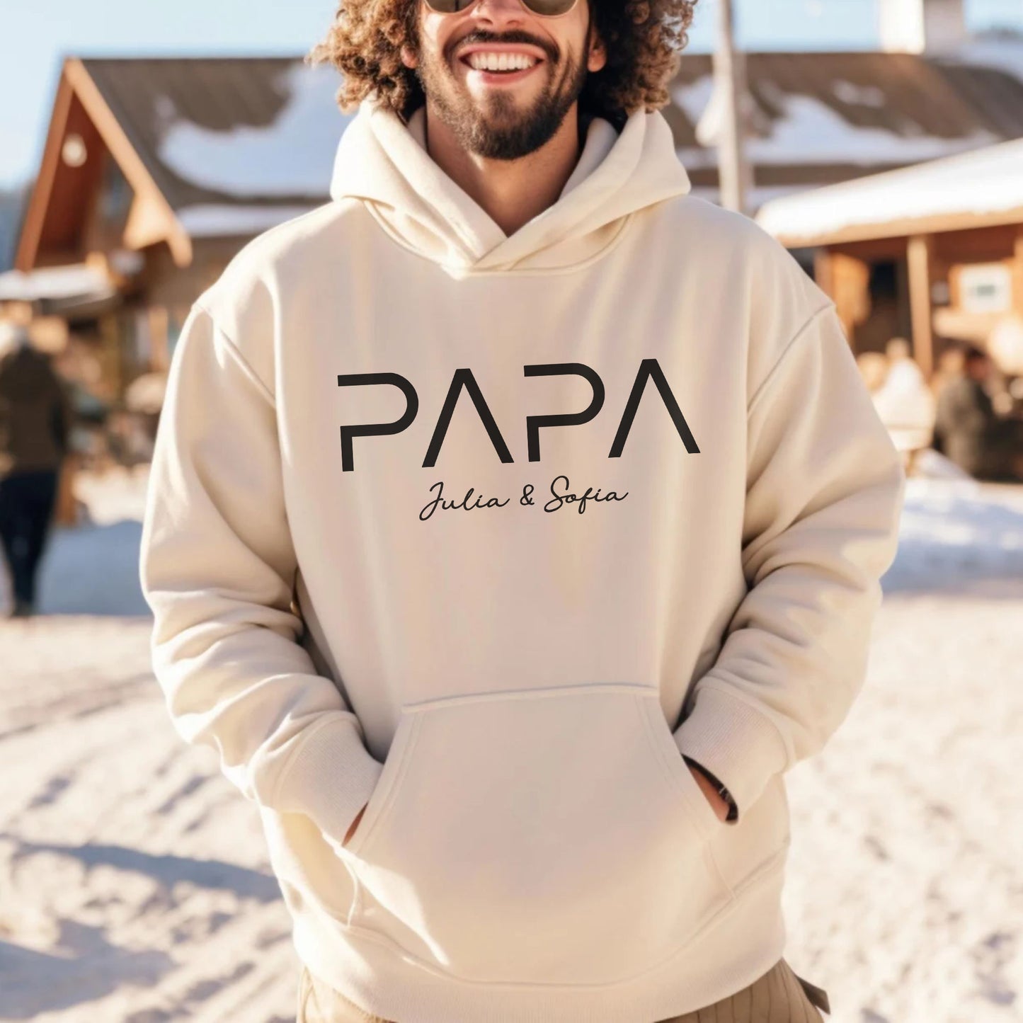 Personalisiertes Papa-Hoodie mit den Namen der Kinder - Geschenk für Papa