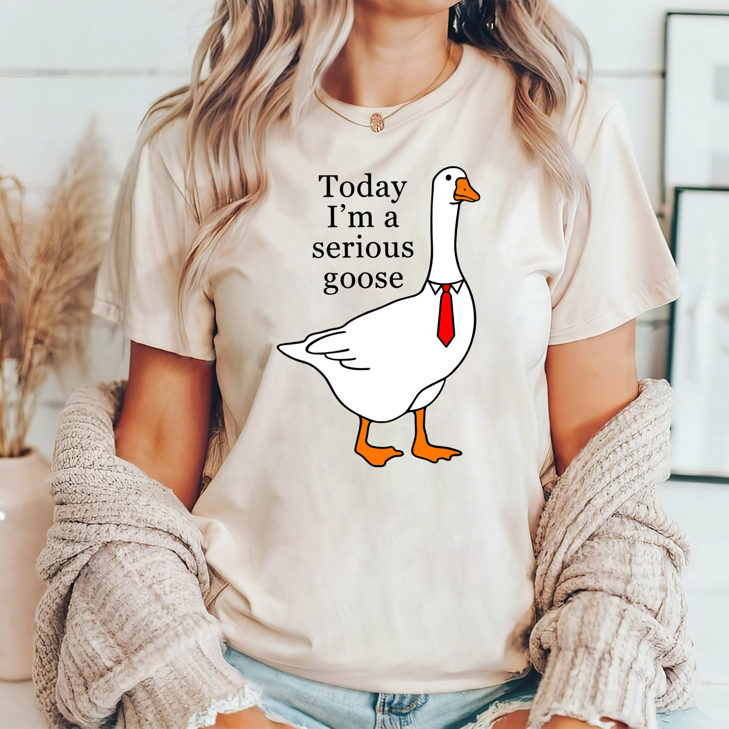 Ernsthafte Gans - Lustiges Freizeitshirt - Geschenkidee