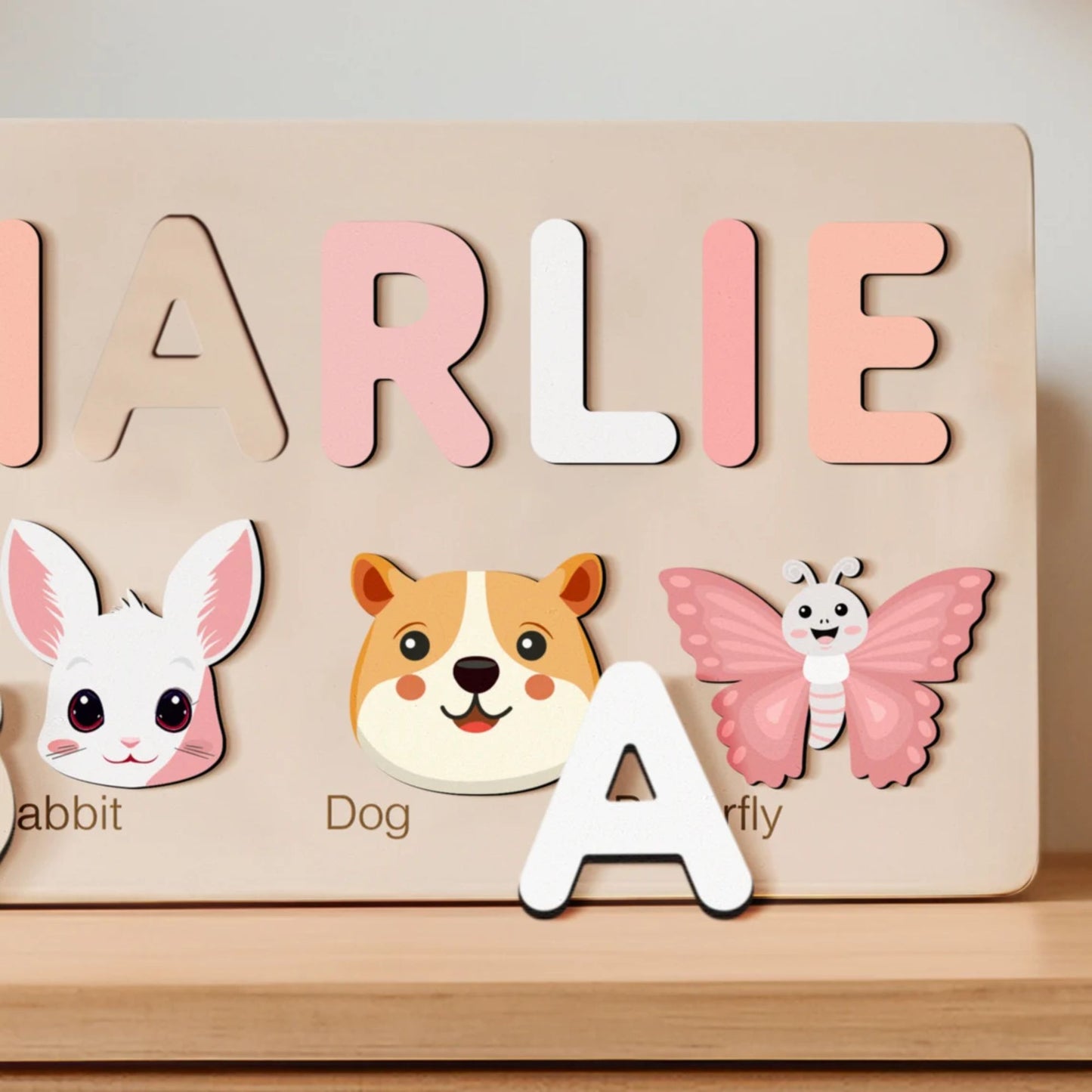 Tiere-Puzzle für Mädchen und Jungen, handgefertigtes Namenspuzzle - Baby-Weihnachtsgeschenk