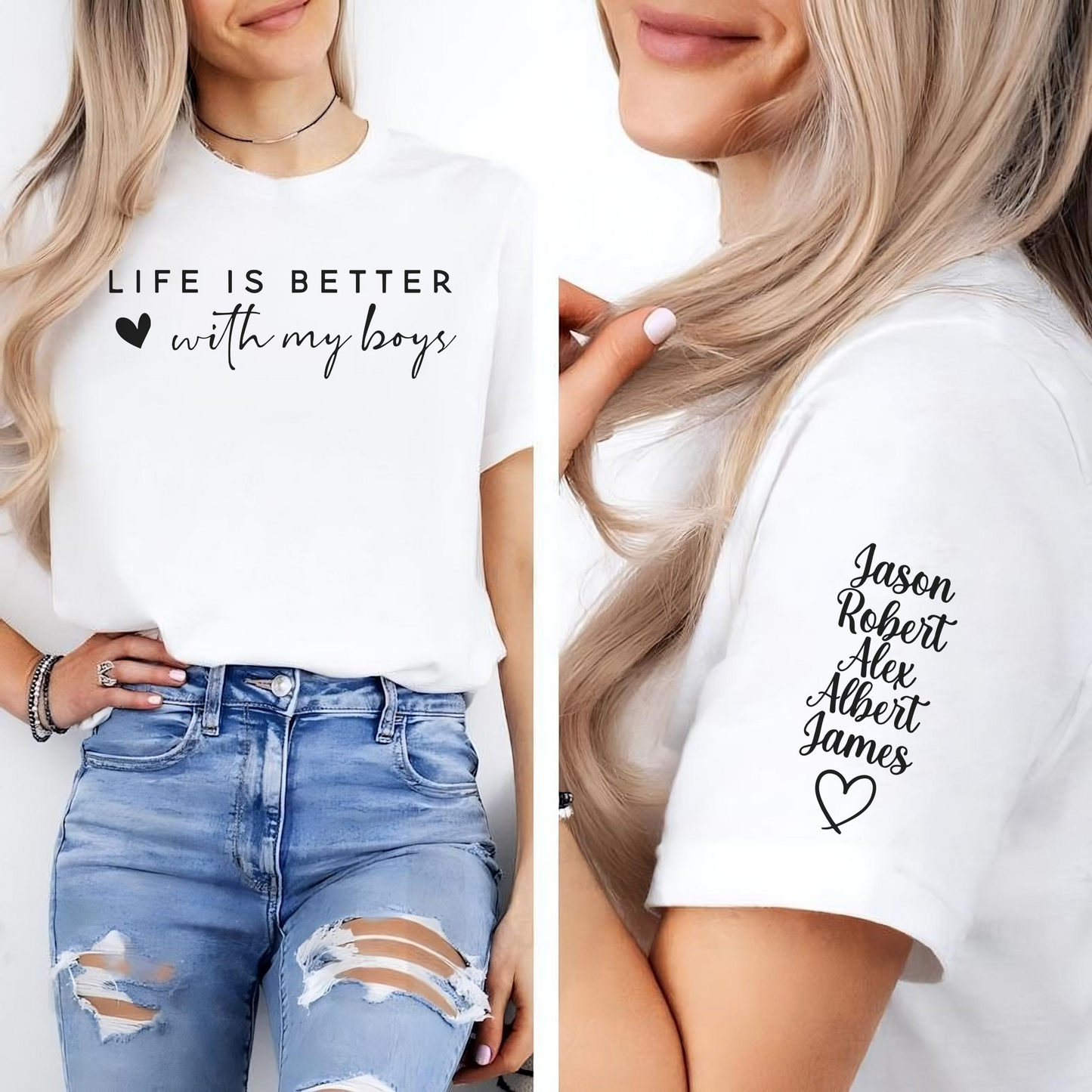 Bessere Tage mit meinen Jungs – Personalisiertes Besonderes Geschenk für Eine Mama von Jungs