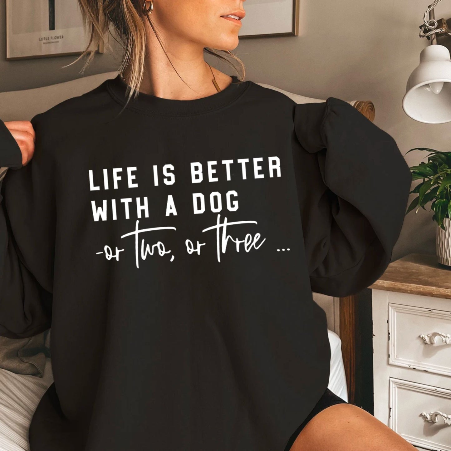 Das Leben ist besser mit meinem Hund Shirt – Lustiges Geschenk für Hundefreunde