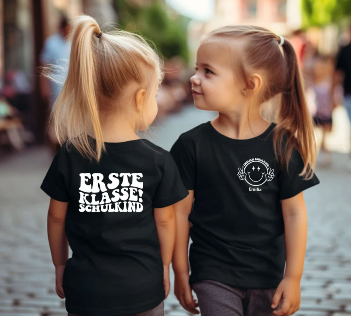 Erste Klasse rockt! Personalisiertes Schulkind Shirt - Shirt für den ersten Schultag des Schulkindes mit Namen
