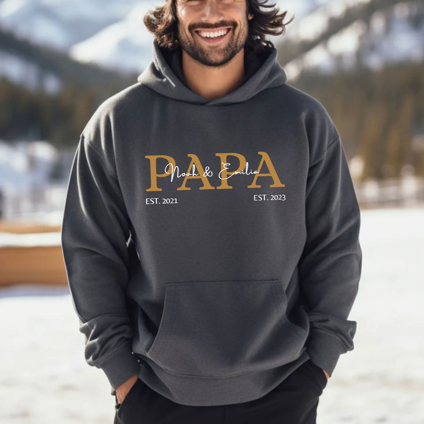 Personalisiertes Papa T-Shirt mit Name – Vatertagsgeschenk