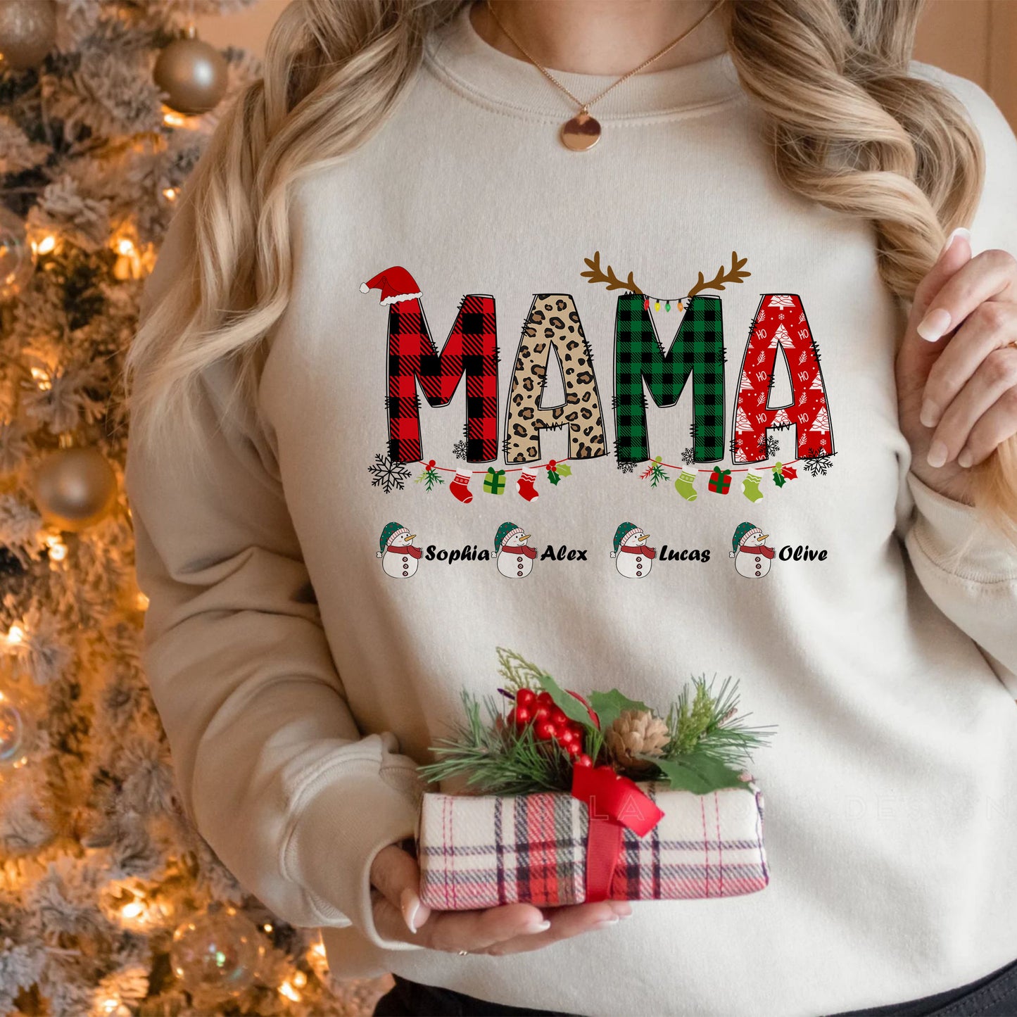 Personalisiertes Mama Sweatshirt mit Namen - Weihnachtsgeschenk für Mama