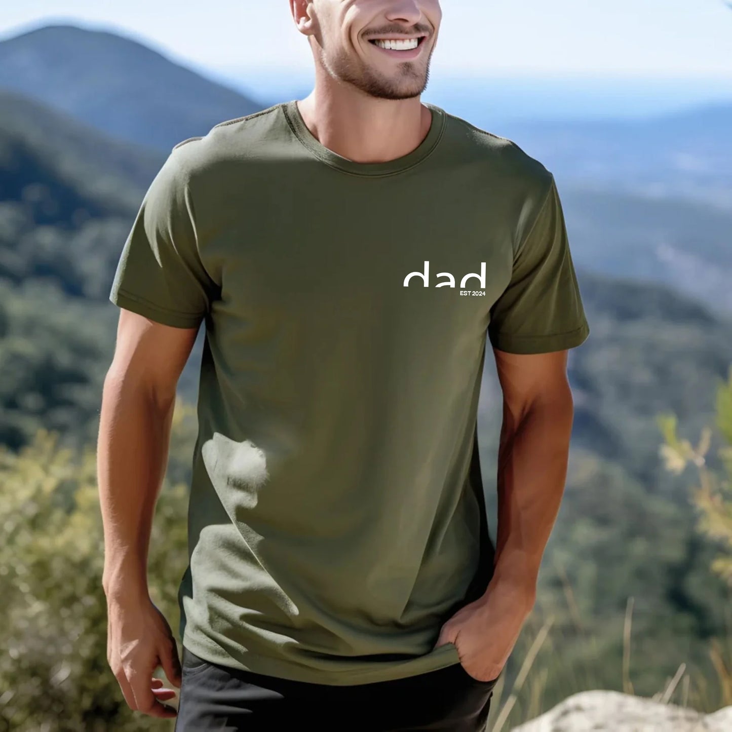 Personalised Papa Sweatshirt, Dad Est T-Shirt - Father's Day Gift