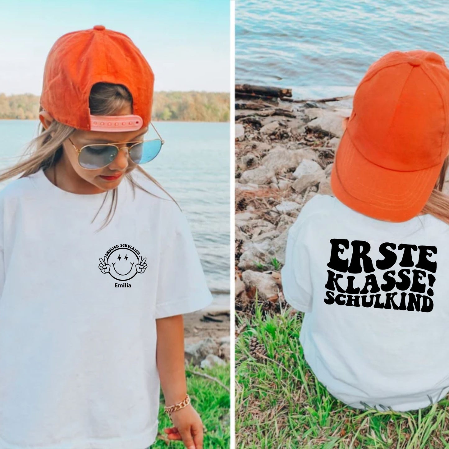 Erste Klasse rockt! Personalisiertes Schulkind Shirt - Shirt für den ersten Schultag des Schulkindes mit Namen