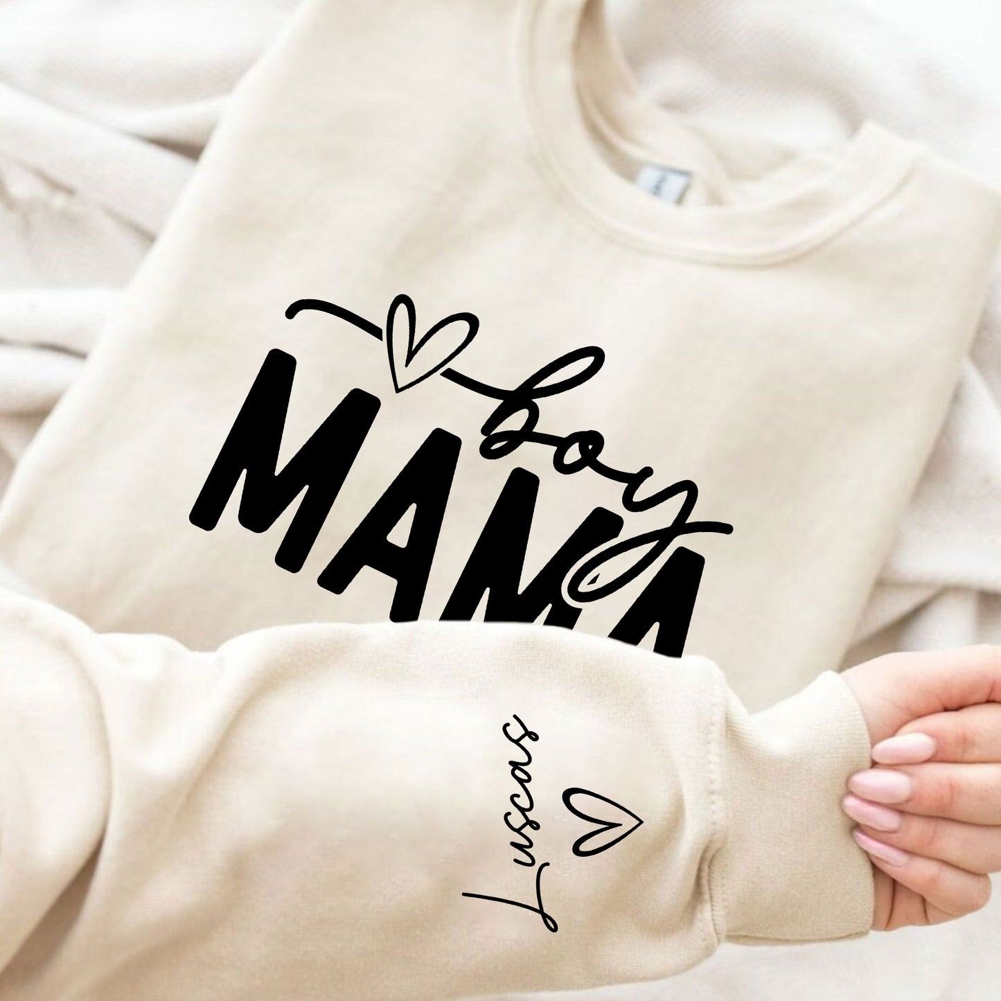 Jungen Mama Sweatshirt mit Namen - Geschenk für Jungen Mama