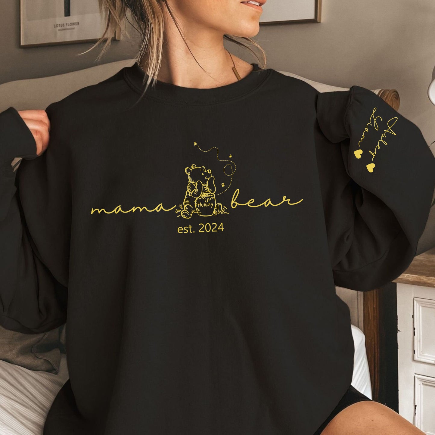 Personalisierter Mama Bären Sweatshirt mit den Namen, Geschenk für Mama