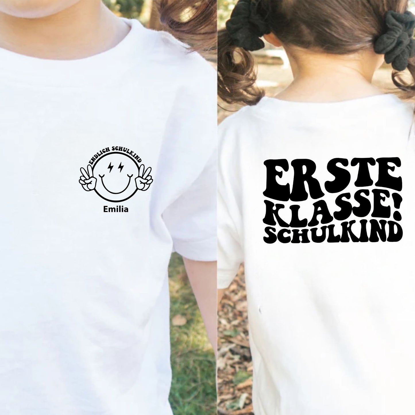 Erste Klasse rockt! Personalisiertes Schulkind Shirt - Shirt für den ersten Schultag des Schulkindes mit Namen