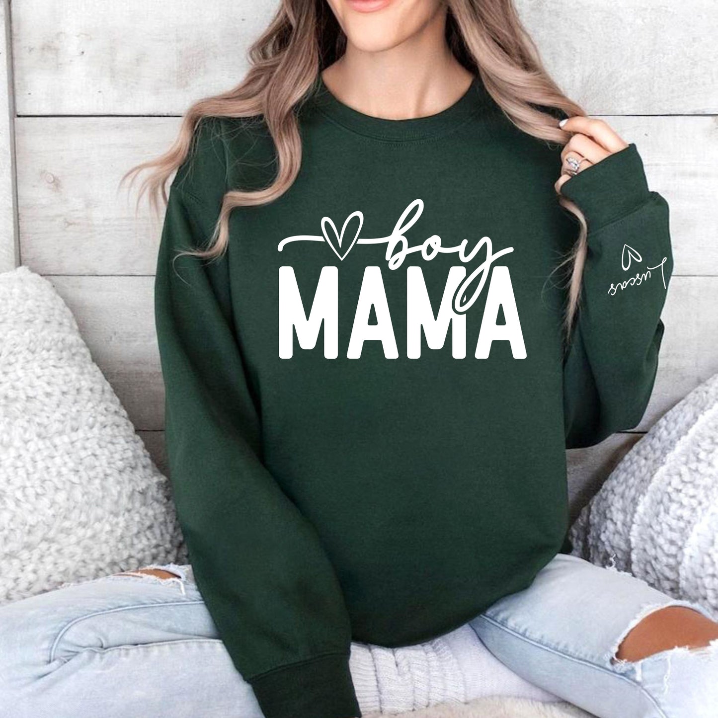 Jungen Mama Sweatshirt mit Namen - Geschenk für Jungen Mama