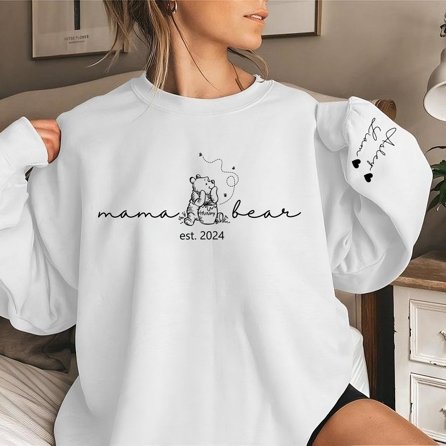 Personalisierter Mama Bären Sweatshirt mit den Namen, Geschenk für Mama