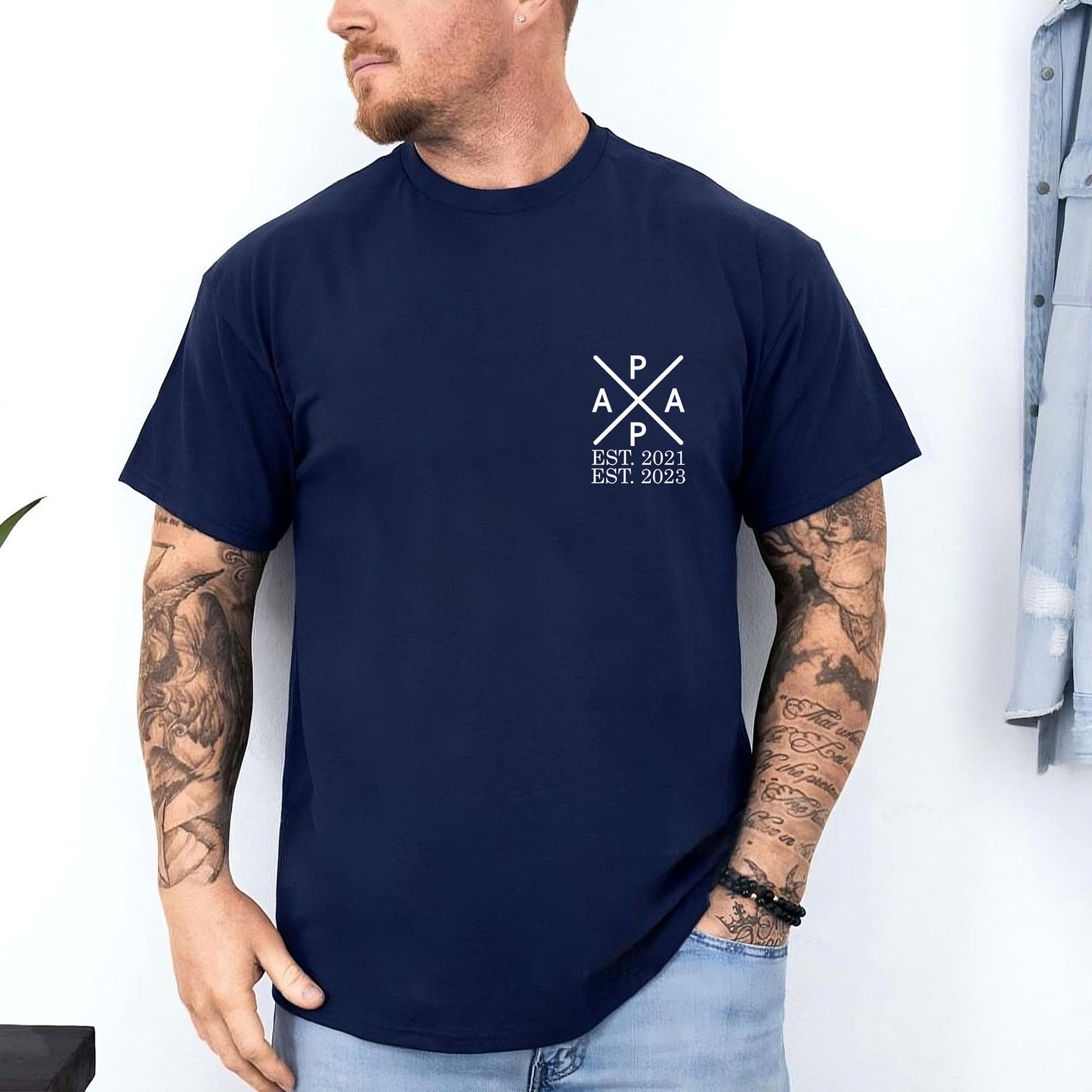 Papa Edition: T-Shirt mit dem Namen und dem Geburtsjahr des Kindes, Geschenk für Papa