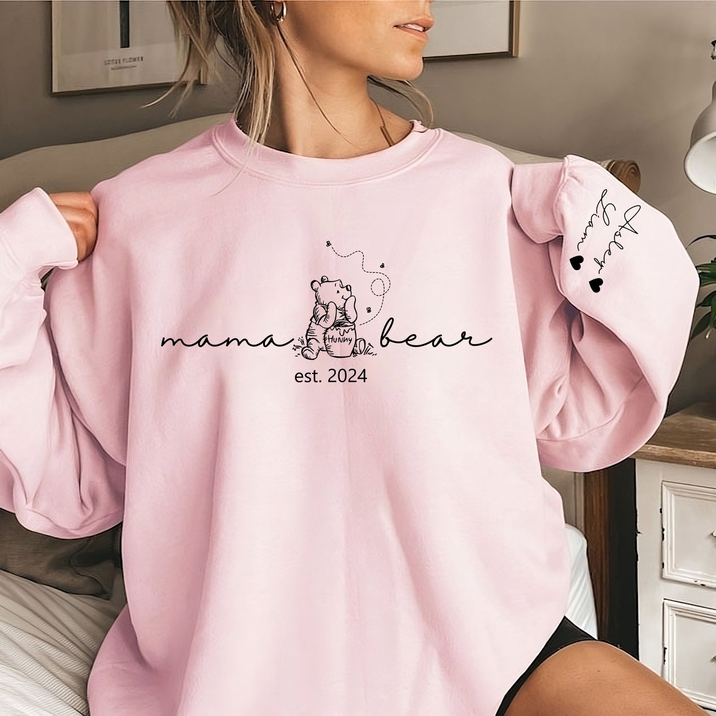 Personalisierter Mama Bären Sweatshirt mit den Namen, Geschenk für Mama