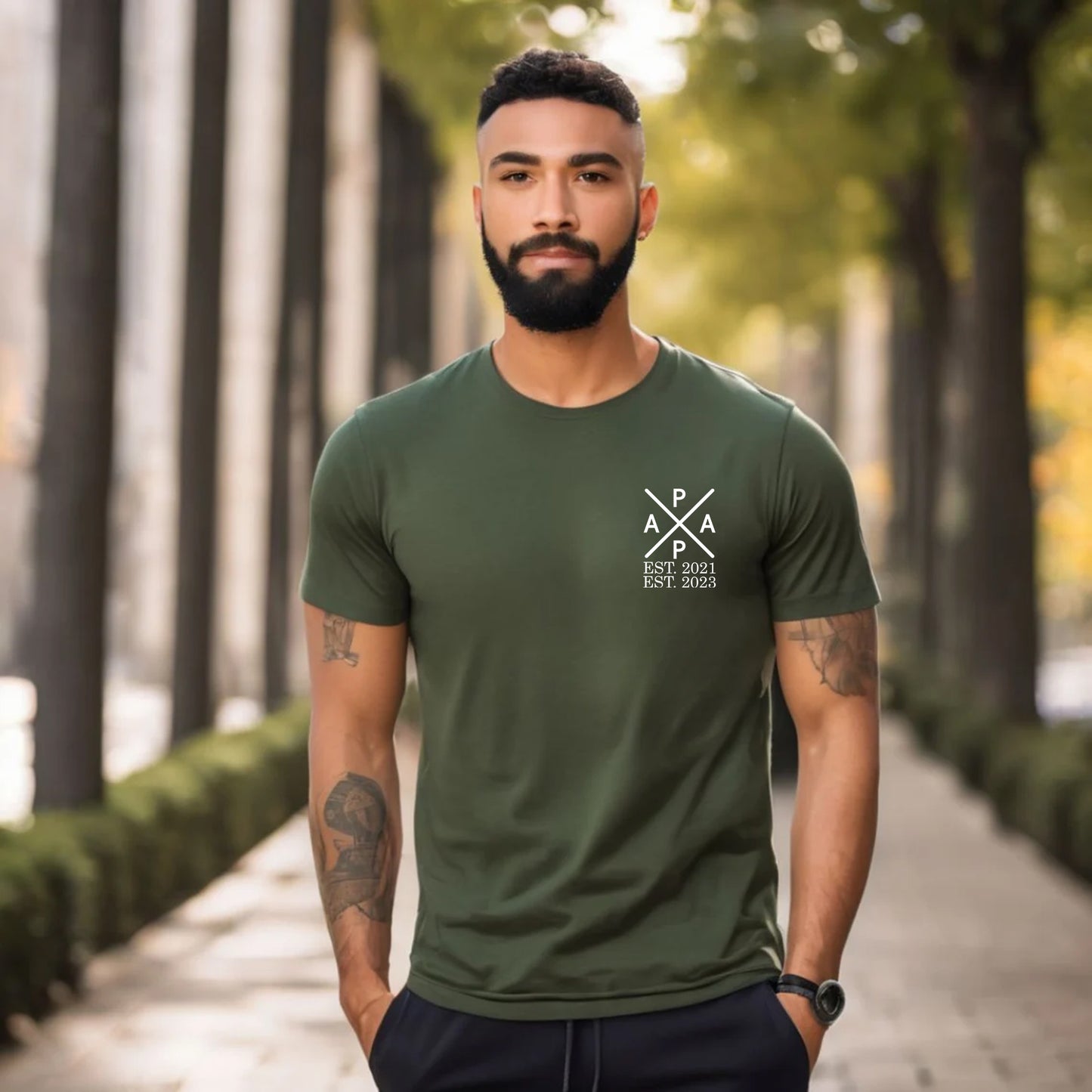 Papa Edition: T-Shirt mit dem Namen und dem Geburtsjahr des Kindes, Geschenk für Papa