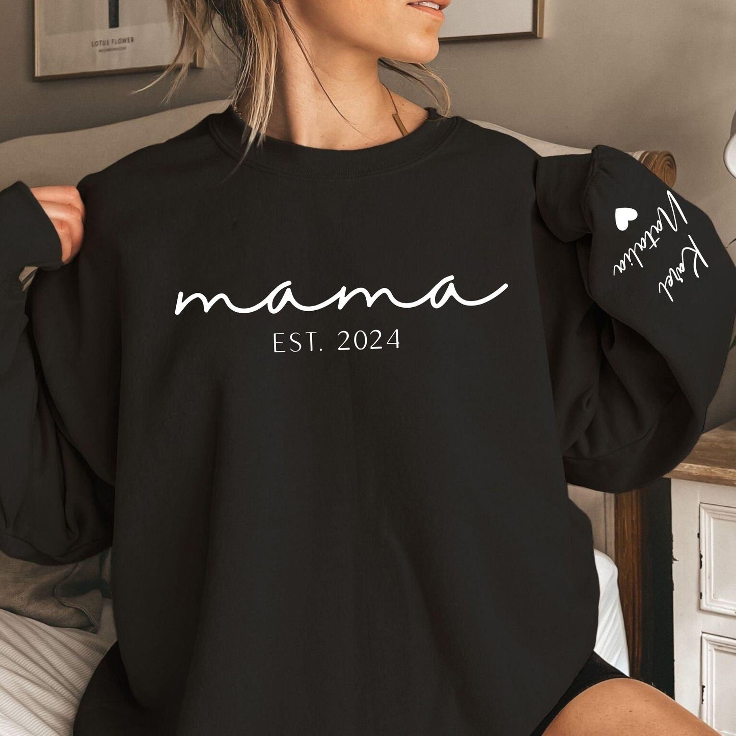 Personalisiertes Mama-Sweatshirt mit Kindernamen - Geschenk für Mama - GiftHaus