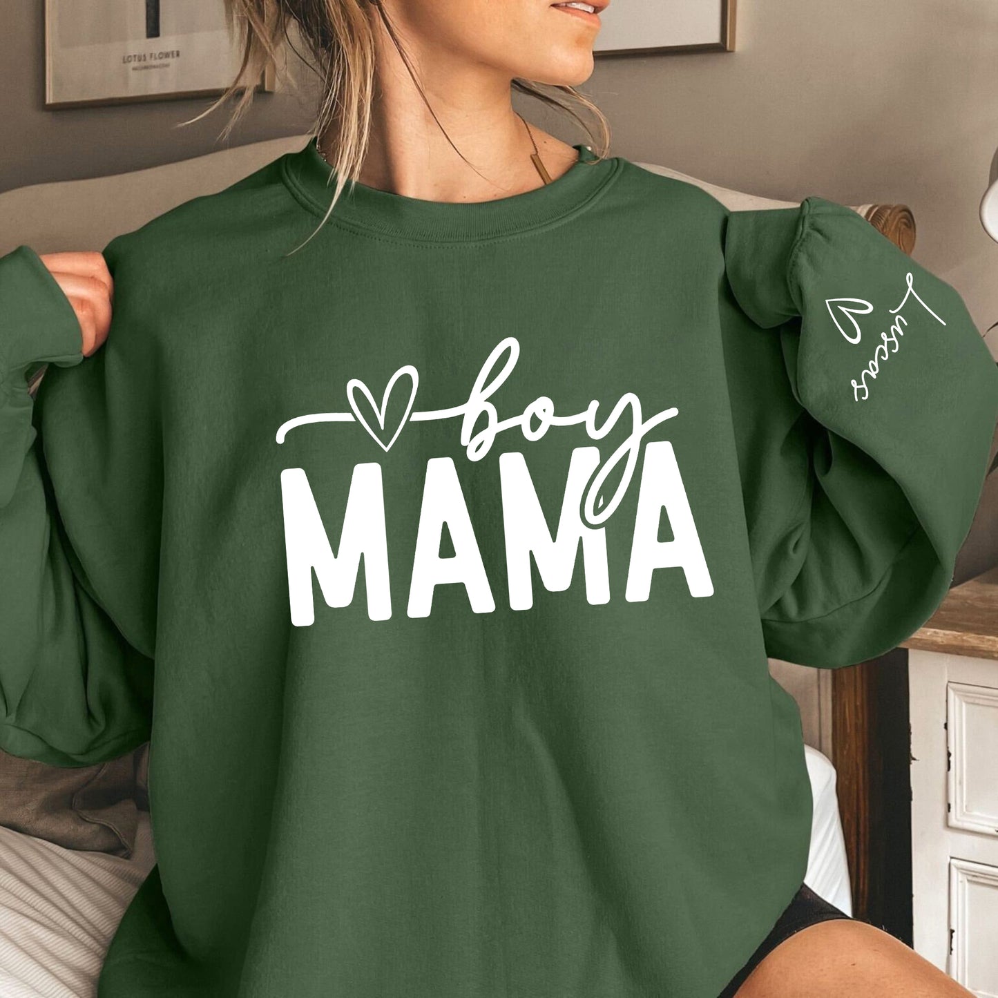 Jungen Mama Sweatshirt mit Namen - Geschenk für Jungen Mama
