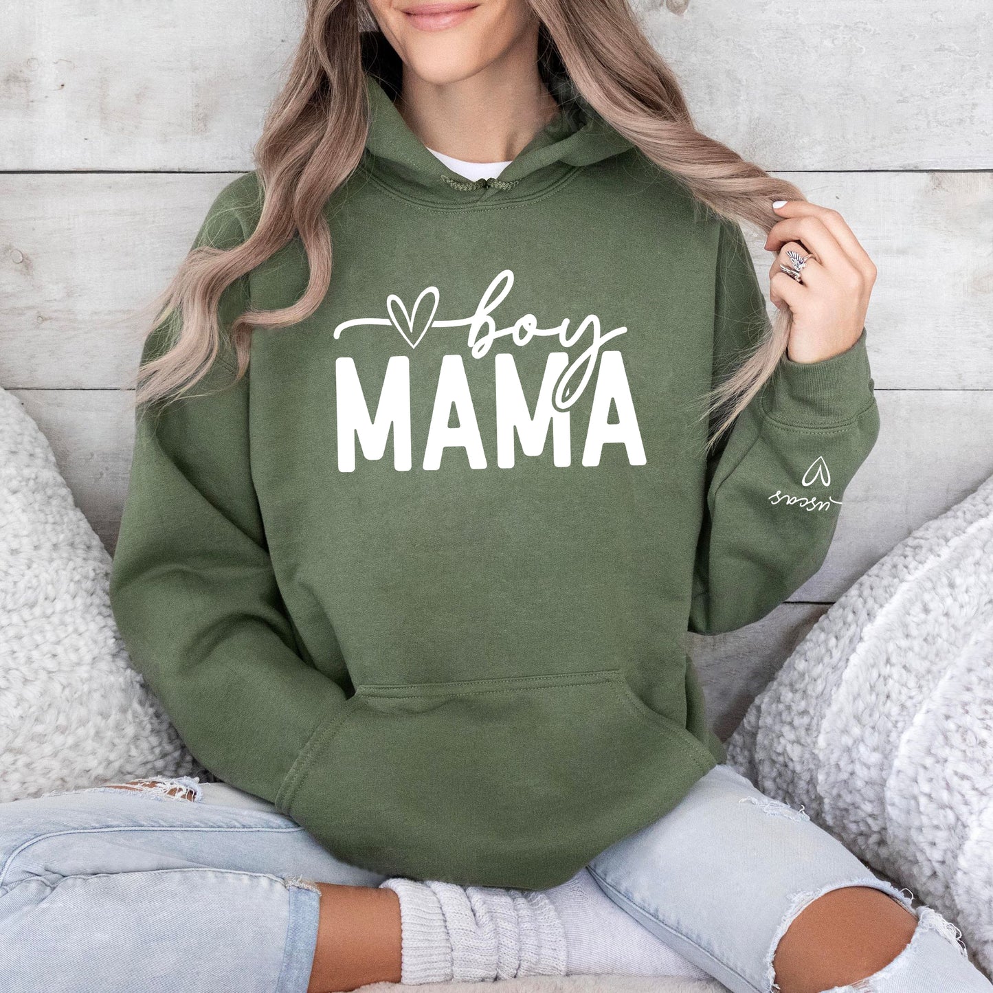 Jungen Mama Sweatshirt mit Namen - Geschenk für Jungen Mama