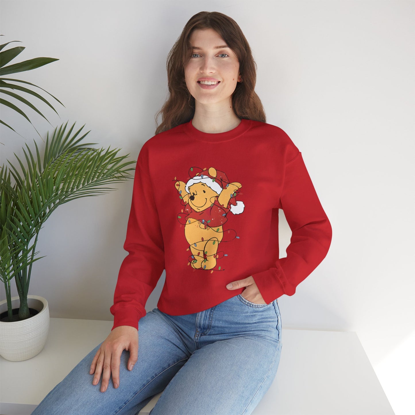 Winnie Puuh Weihnachtslichter Sweatshirt - Weihnachtsgeschenk für Frauen