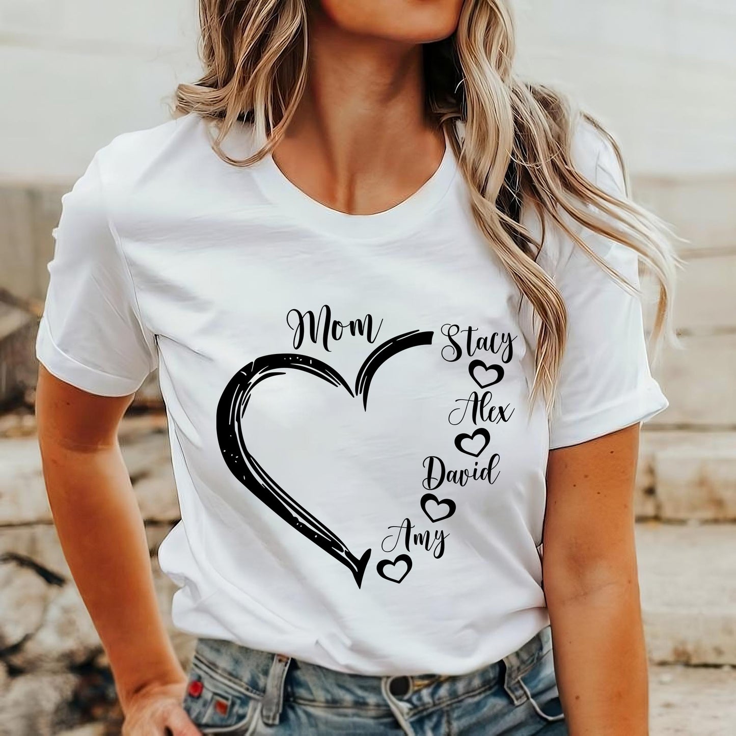 Personalized Mom Shirt With Kids Name, Gift For Mom
