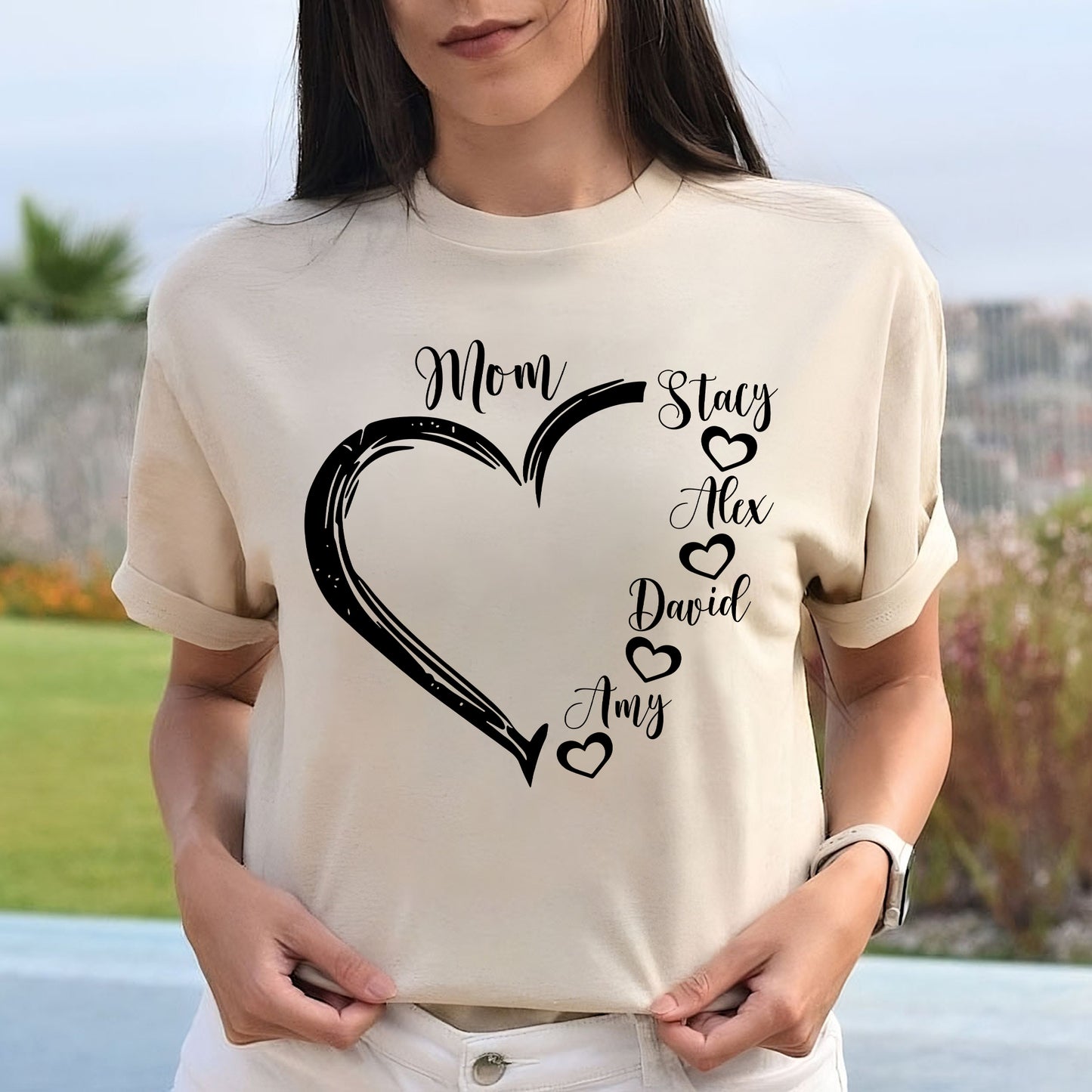 Personalized Mom Shirt With Kids Name, Gift For Mom