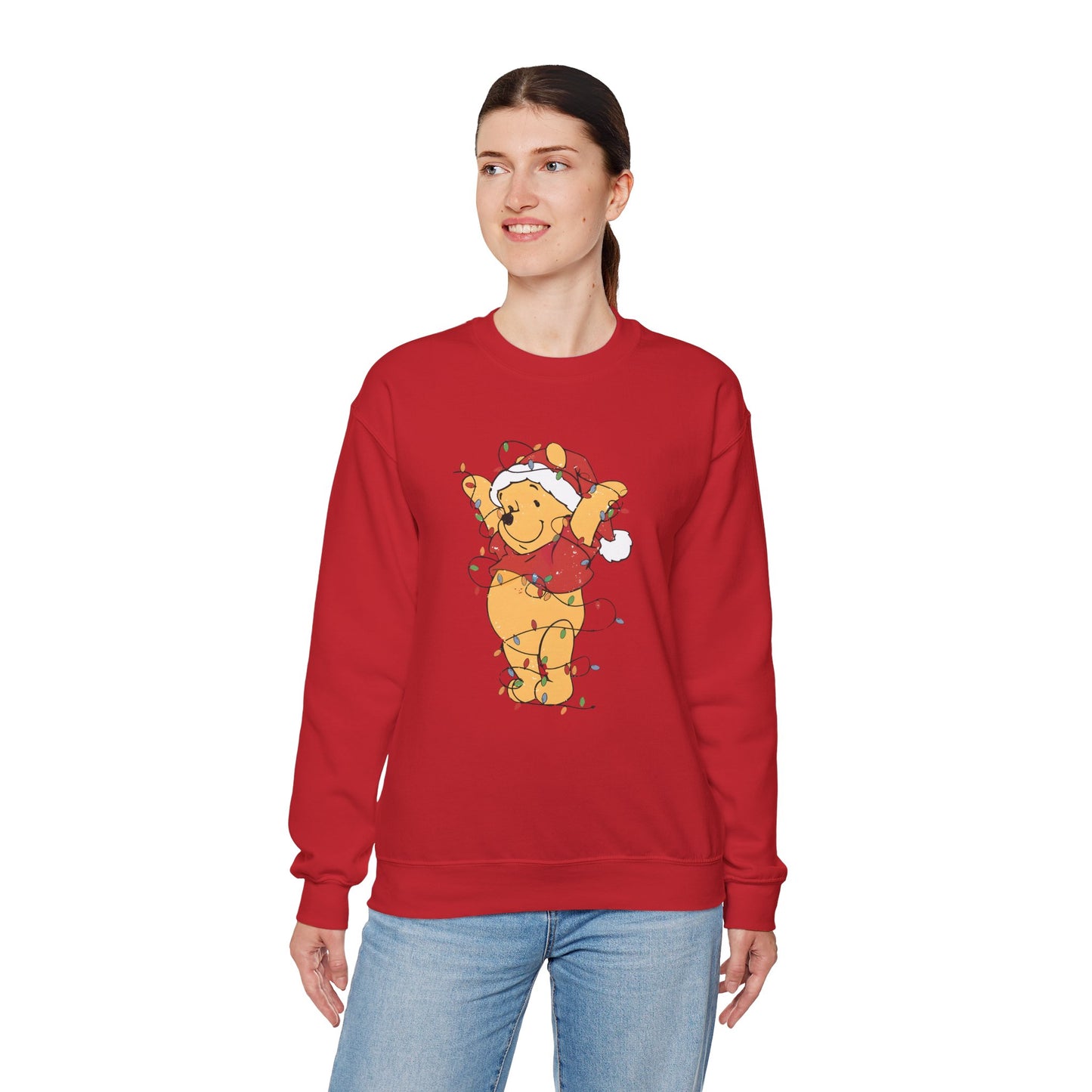 Winnie Puuh Weihnachtslichter Sweatshirt - Weihnachtsgeschenk für Frauen