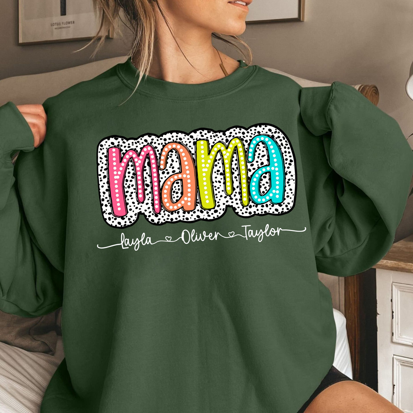 Personalisierte Mama Dalmatiner Design - Muttertags Geschenk mit Kindernamen