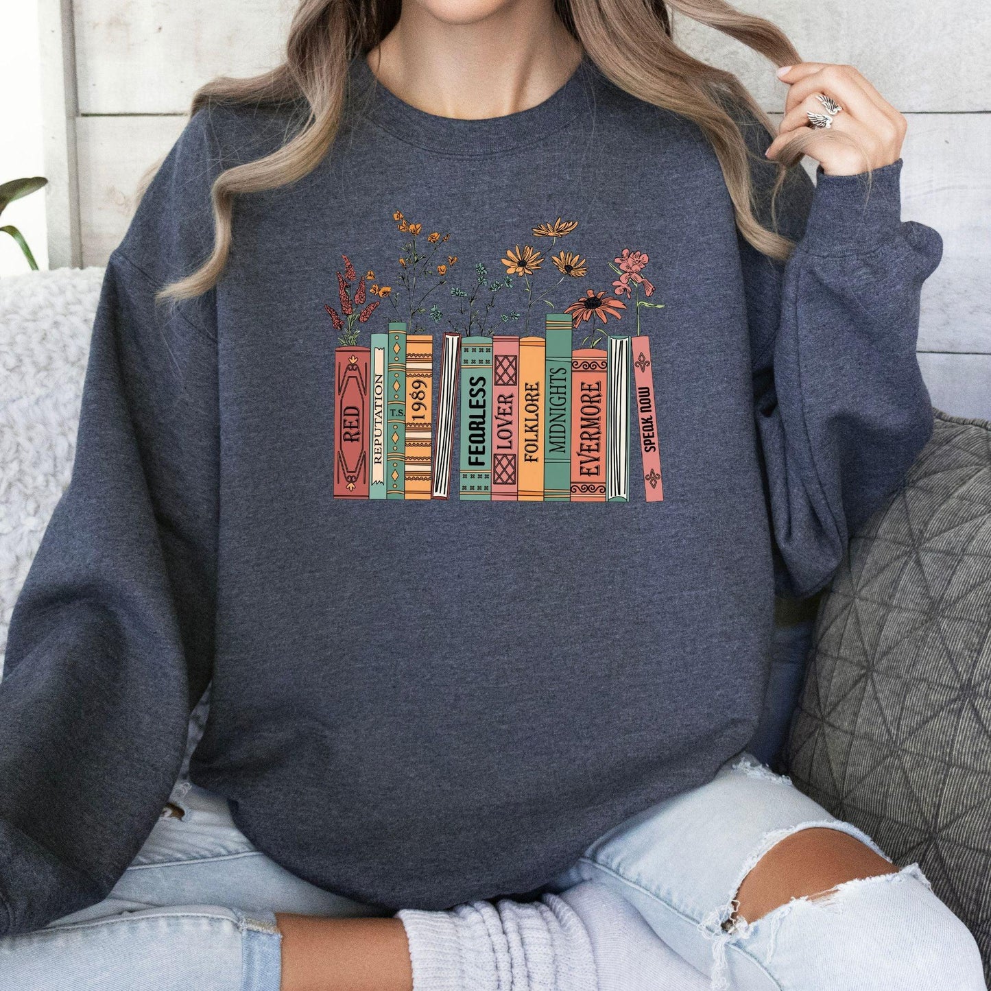 Albums As Books Sweatshirt, trendige Ästhetik für Buchliebhaber - GiftHaus